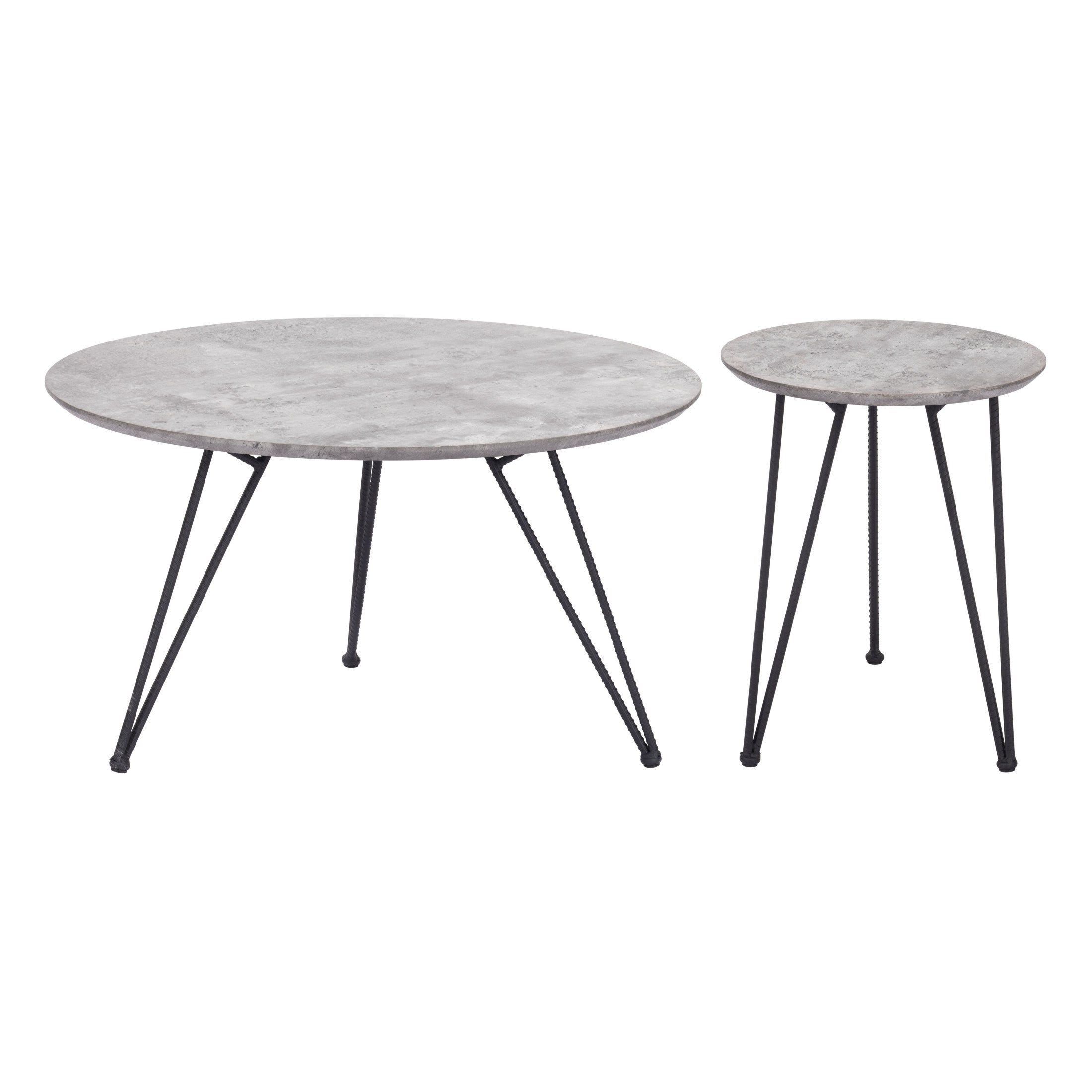 Kerris Coffee Table Set (2-Piece) Gray & Black