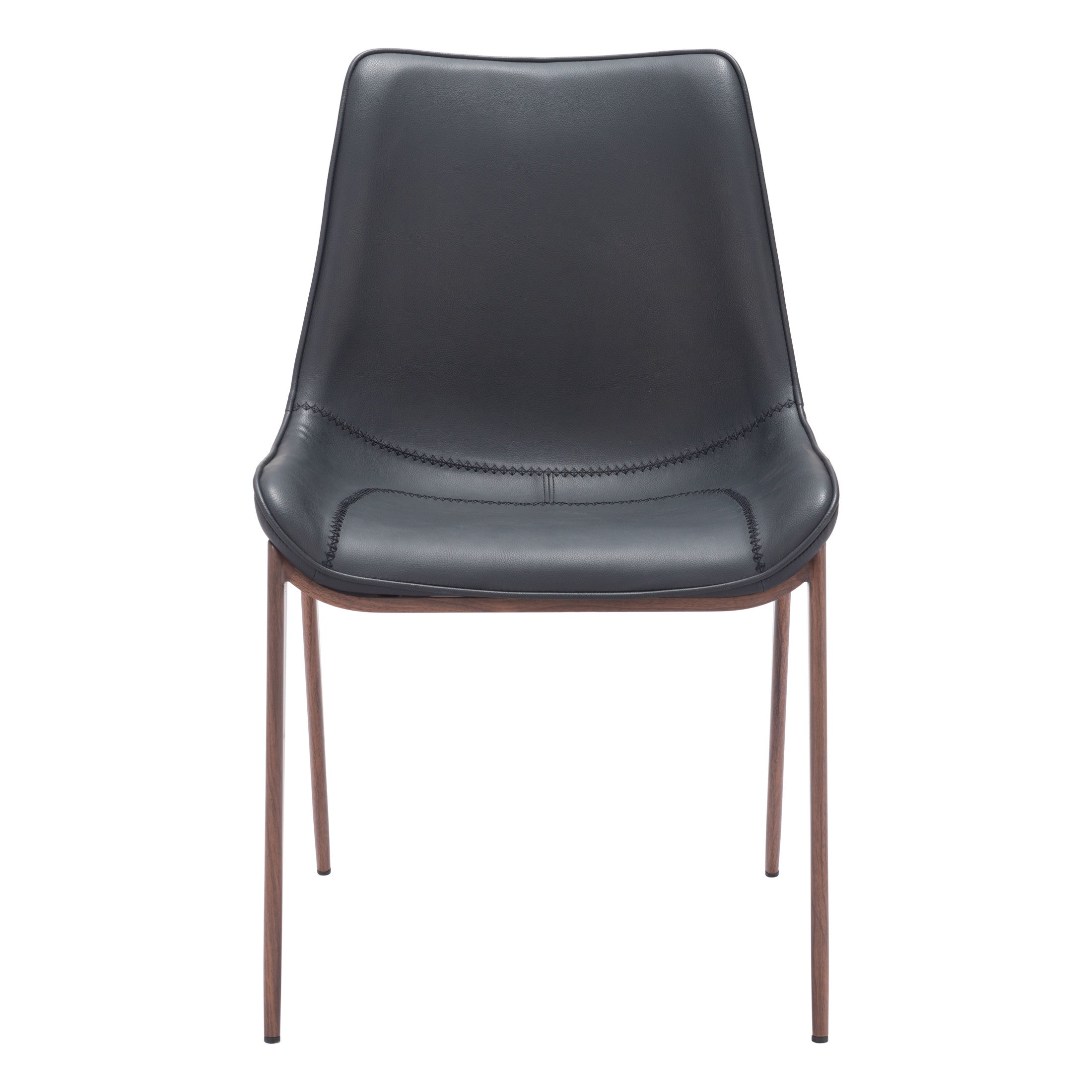 Magnus Dining Chair (Set of 2) Black & Walnut