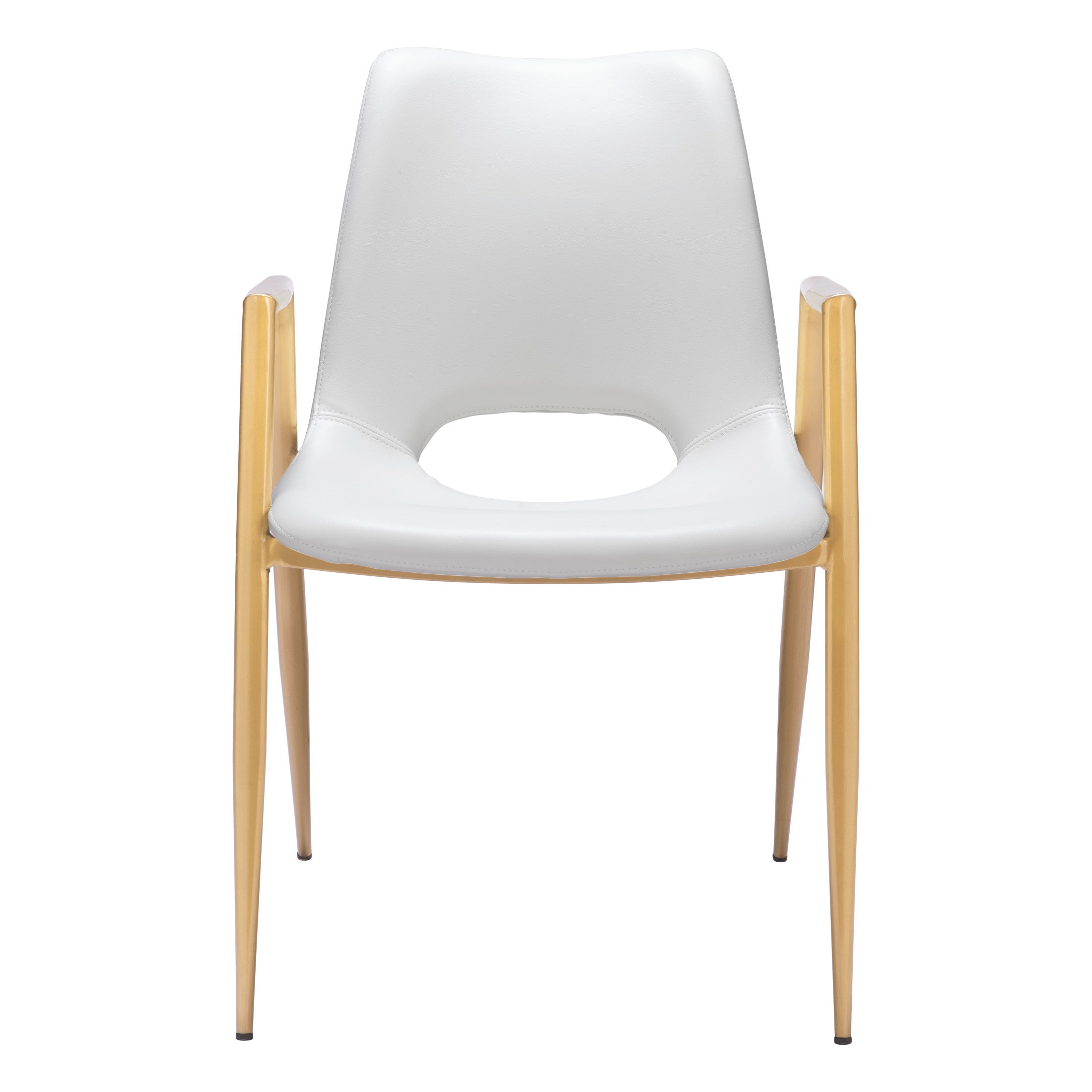 Desi Dining Chair (Set of 2) White & Gold