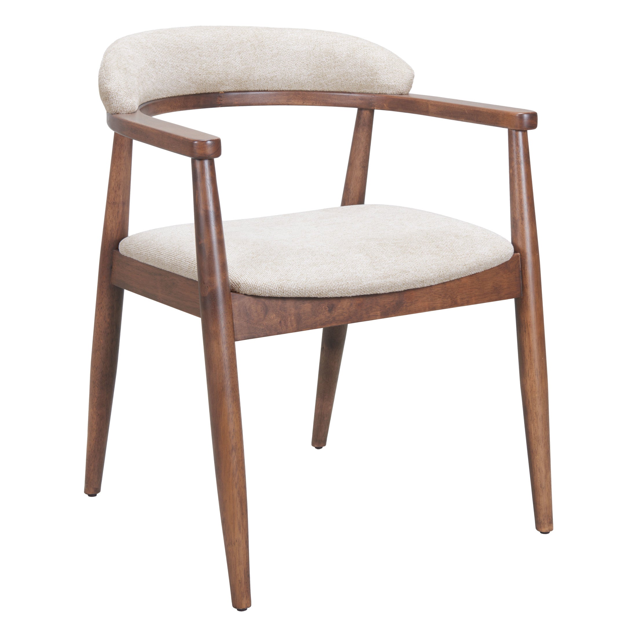 Goka Dining Chair Beige & Walnut
