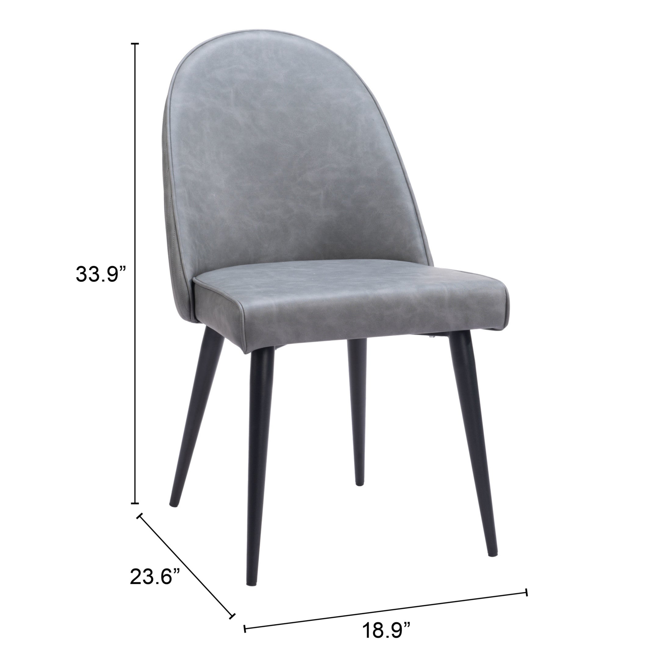 Silloth Armless Dining Chair (Set of 2) Gray