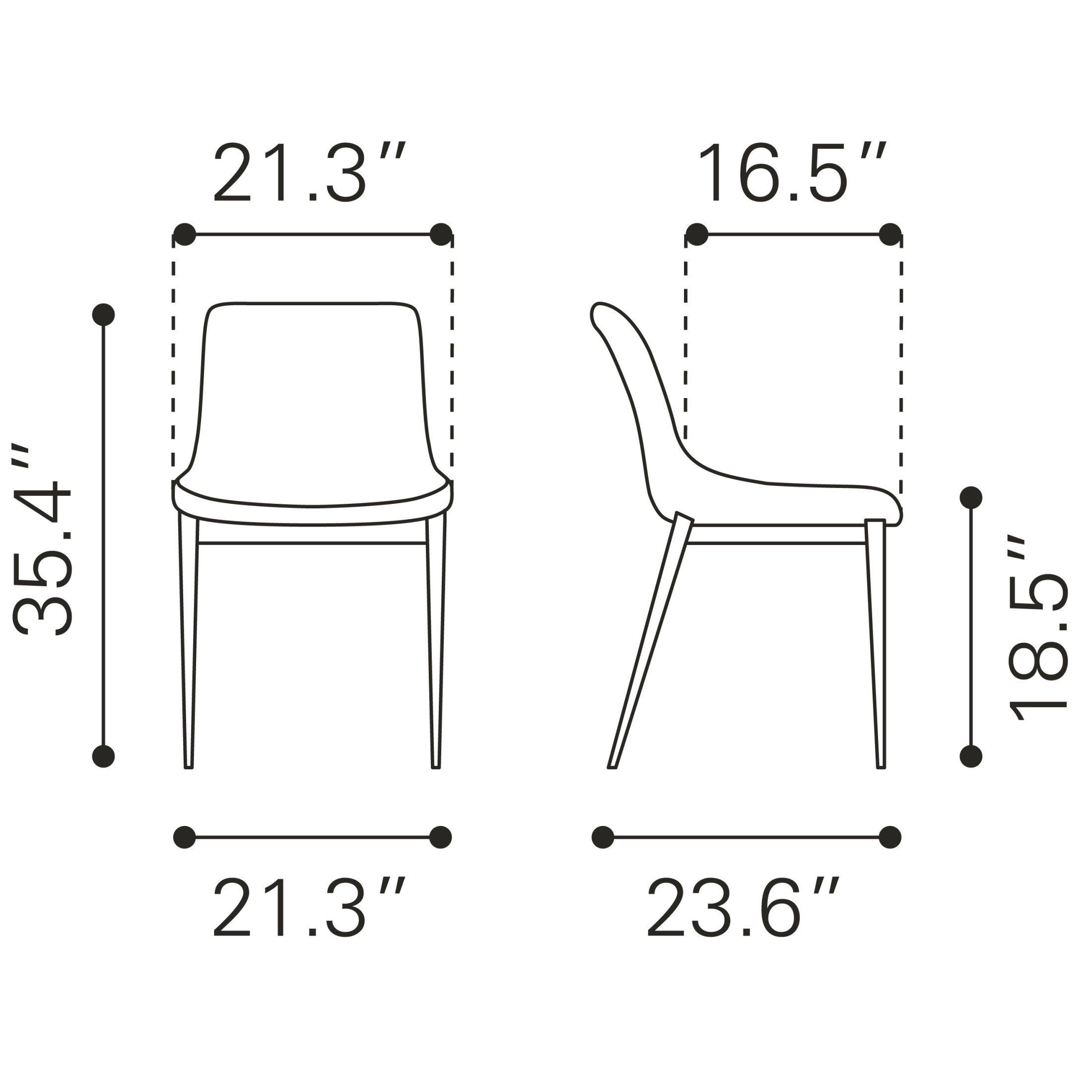Magnus Dining Chair (Set of 2) Black & Walnut