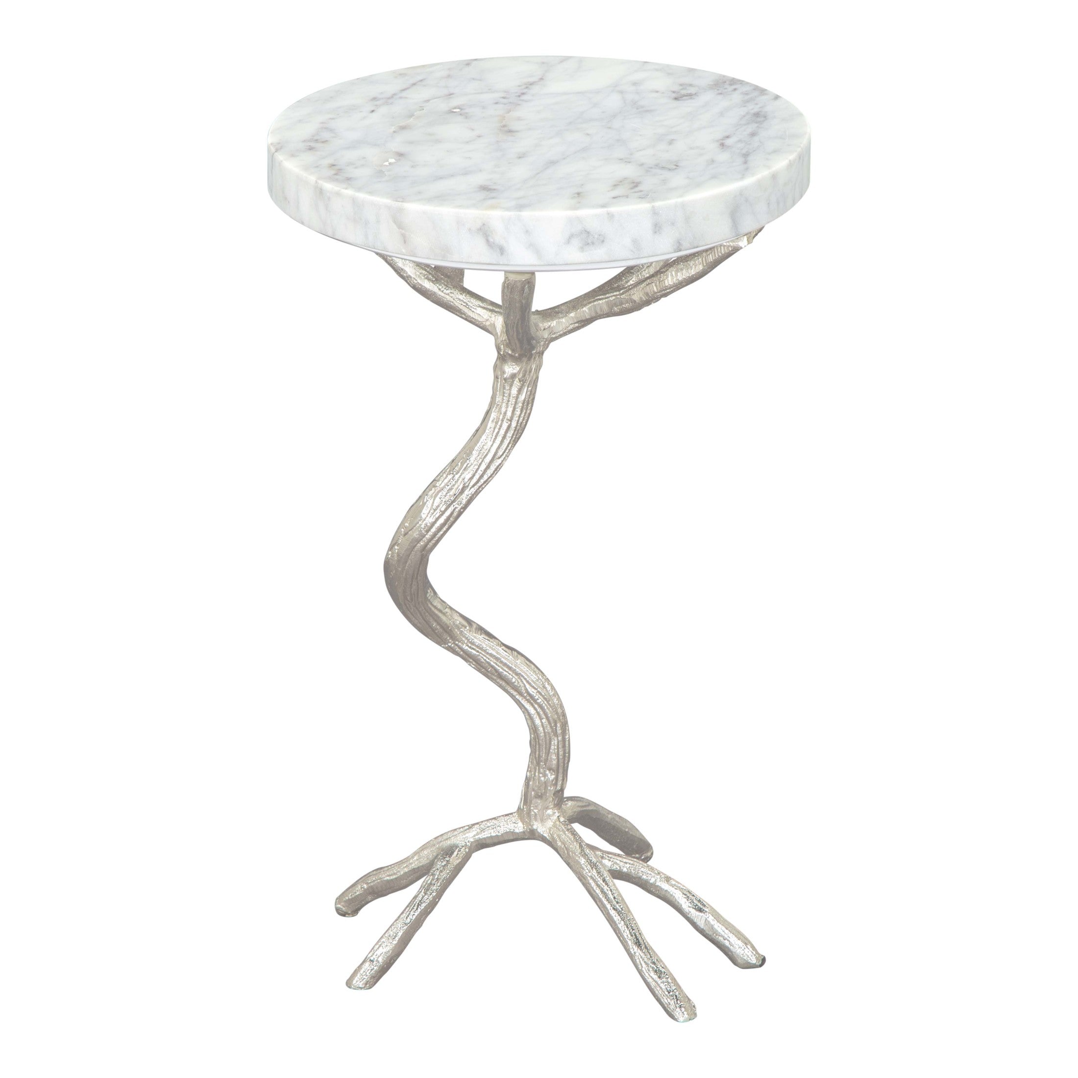Joel Side Table White & Silver