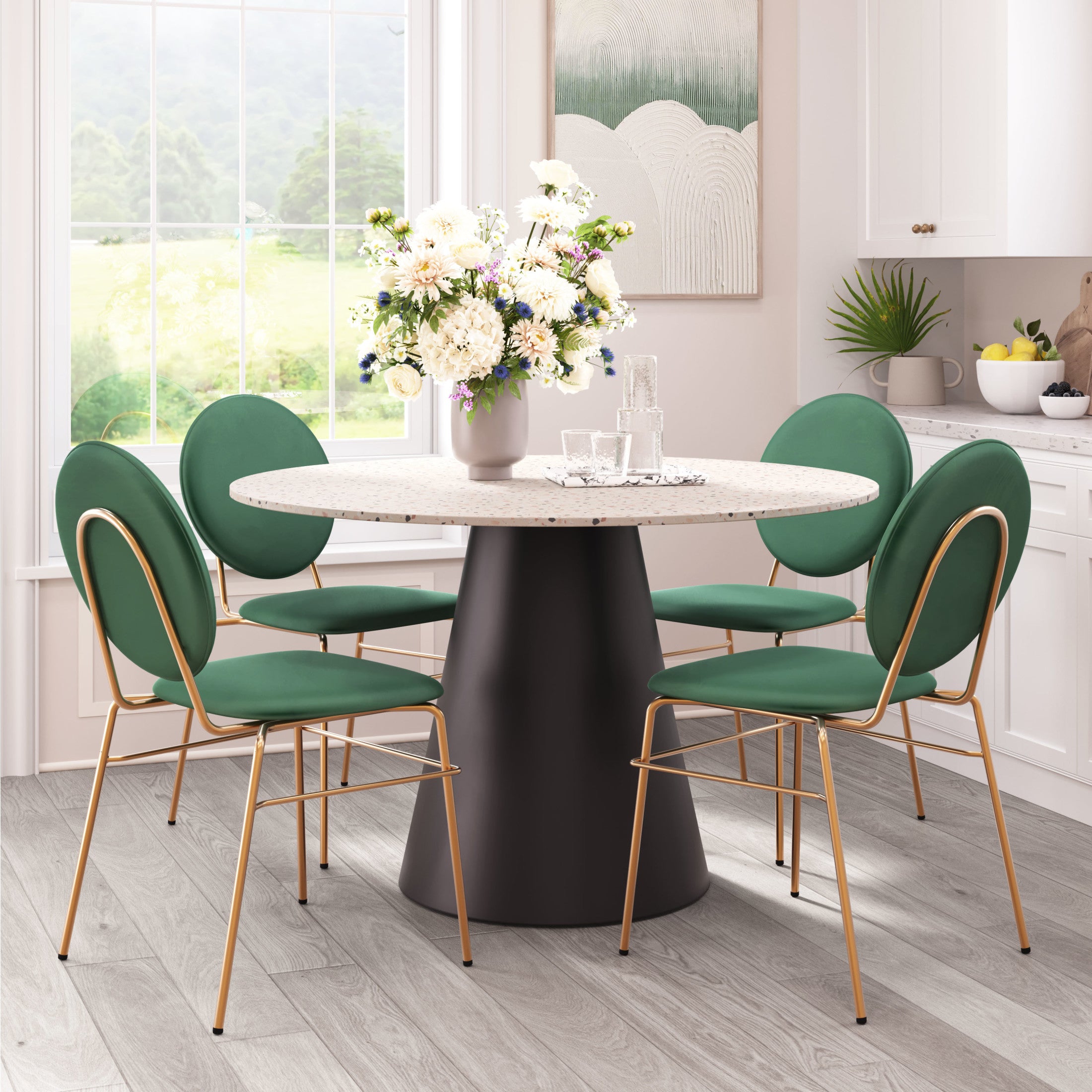 Jorf Dining Table Beige & Bronze