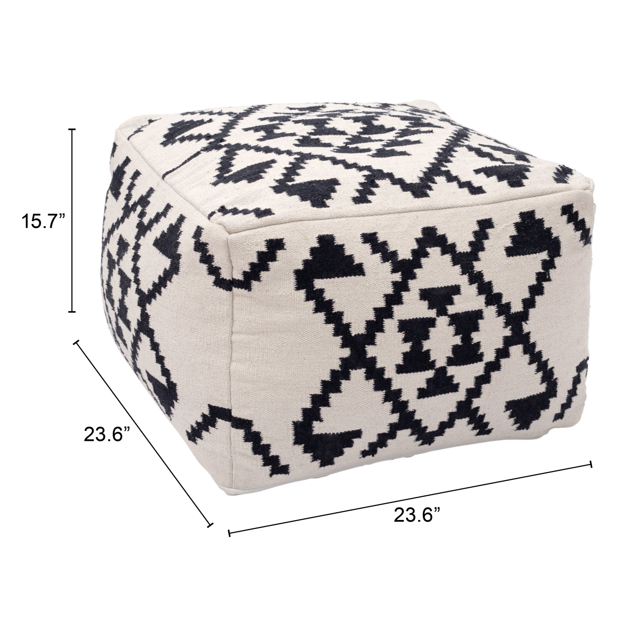 Lizardo Ottoman Beige & Black