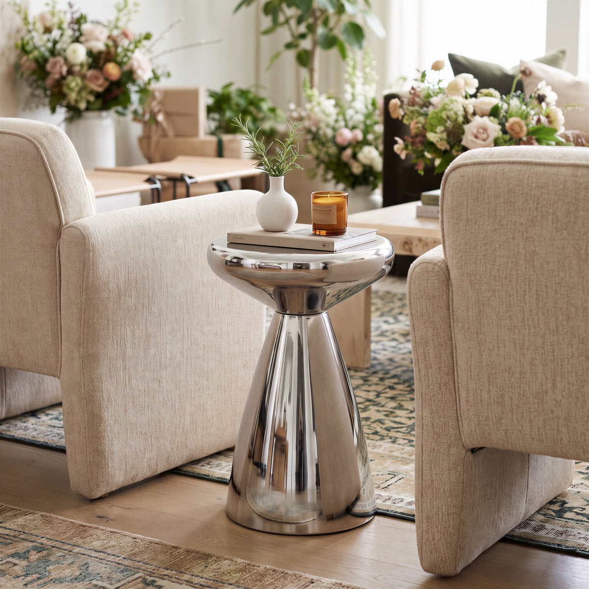 Decatur Side Table Silver