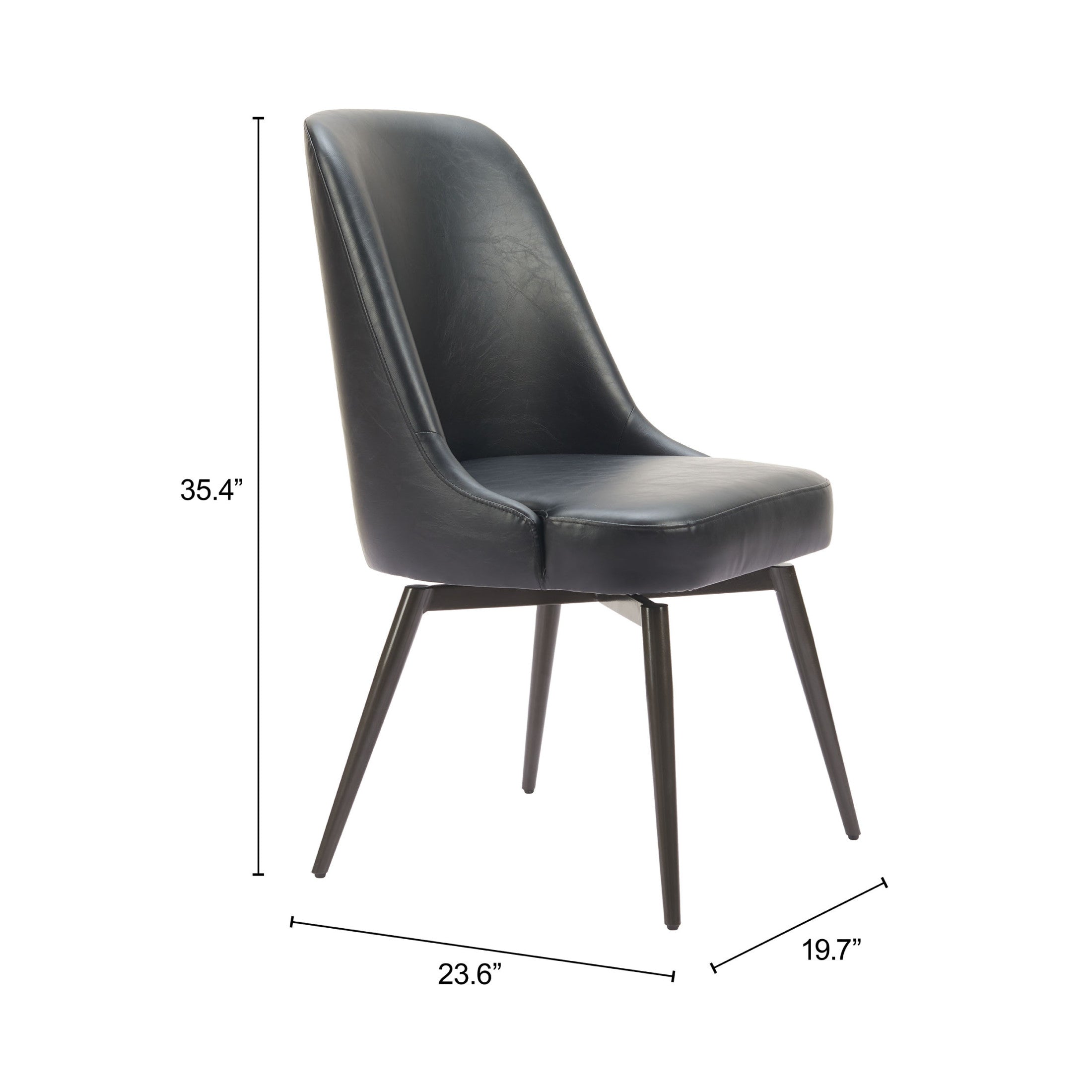 Keppel Swivel Dining Chair (Set of 2) Black
