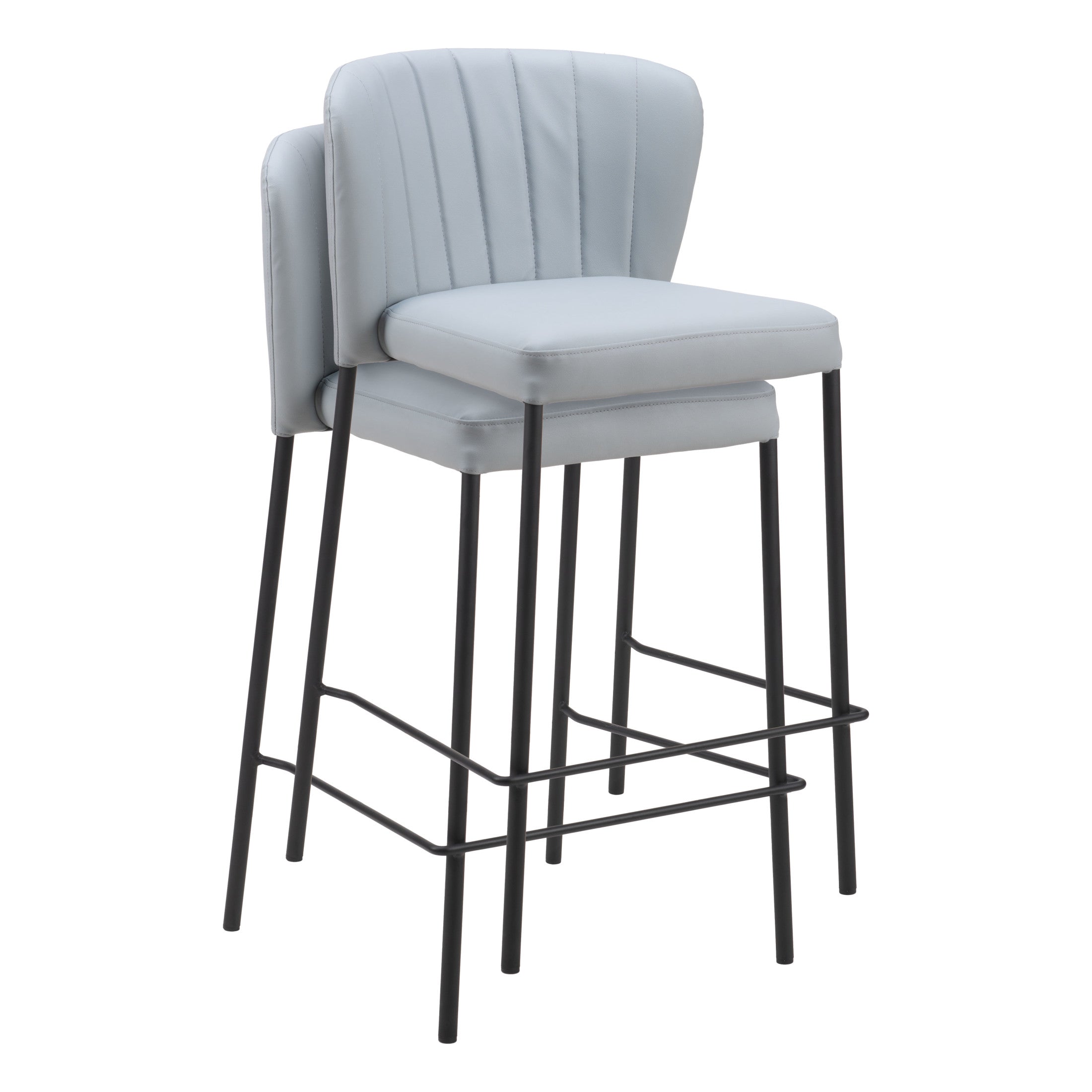 Linz Counter Stool (Set of 2) Gray