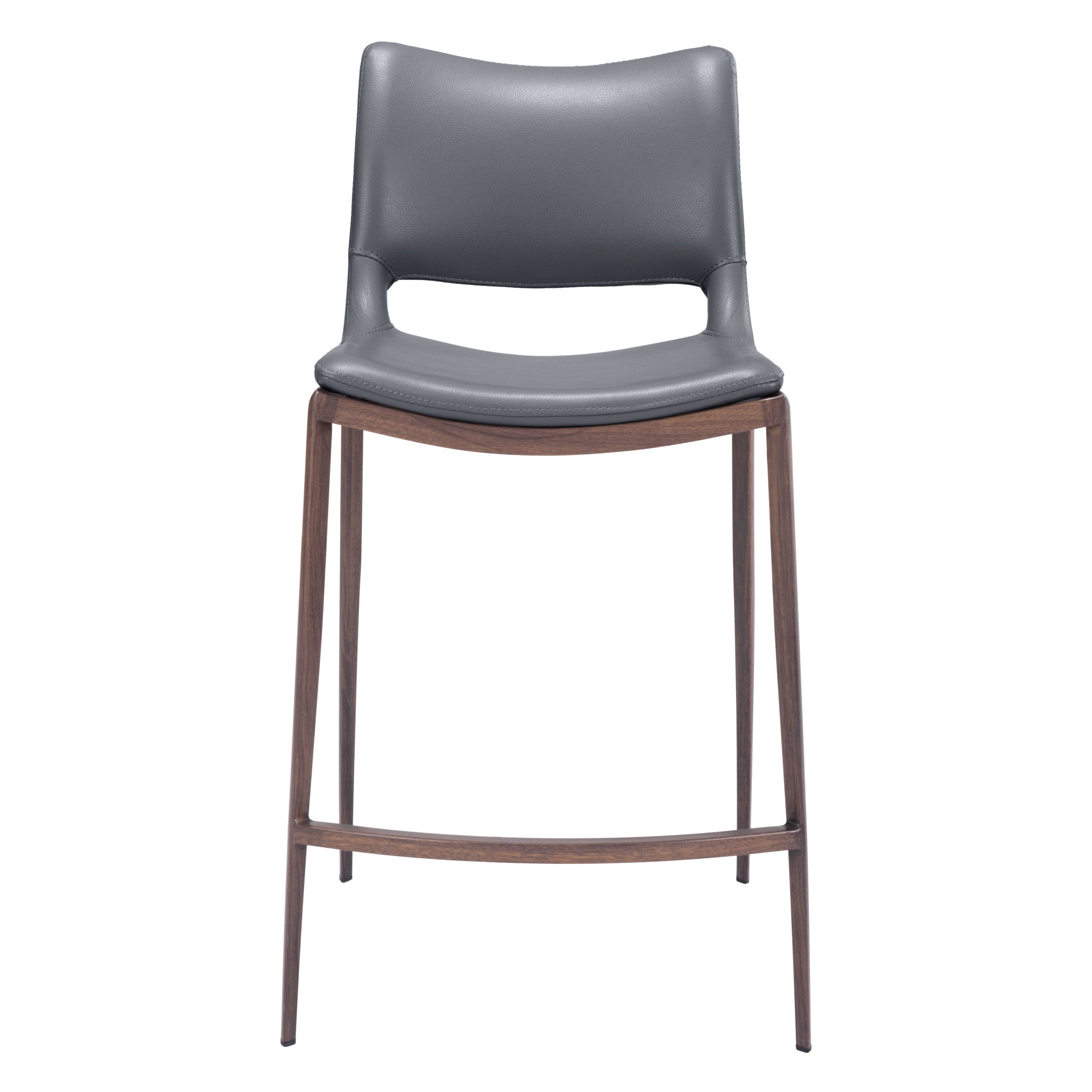 Ace Counter Stool (Set of 2) Dark Gray & Walnut