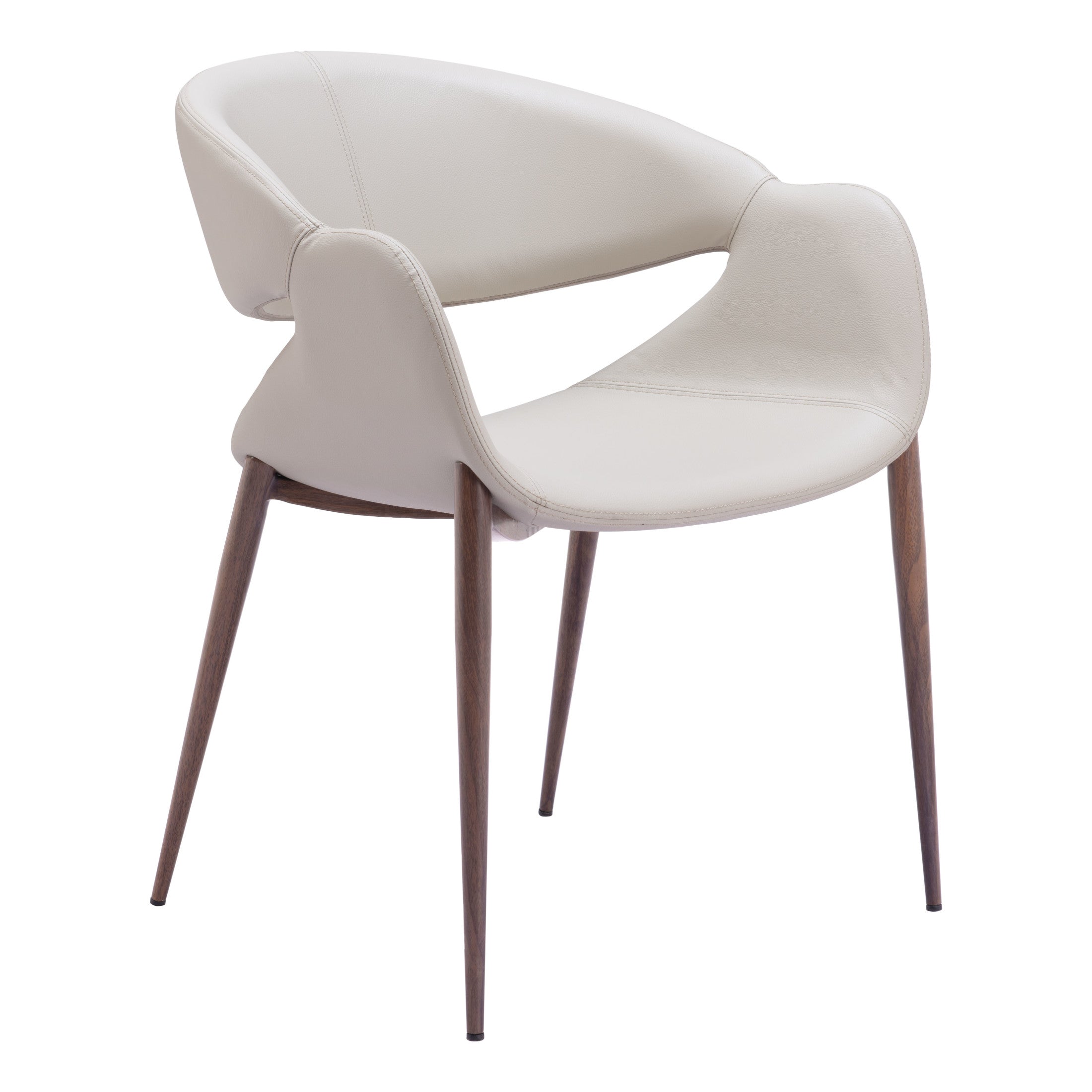 Limay Dining Chair (Set of 2) Beige & Walnut