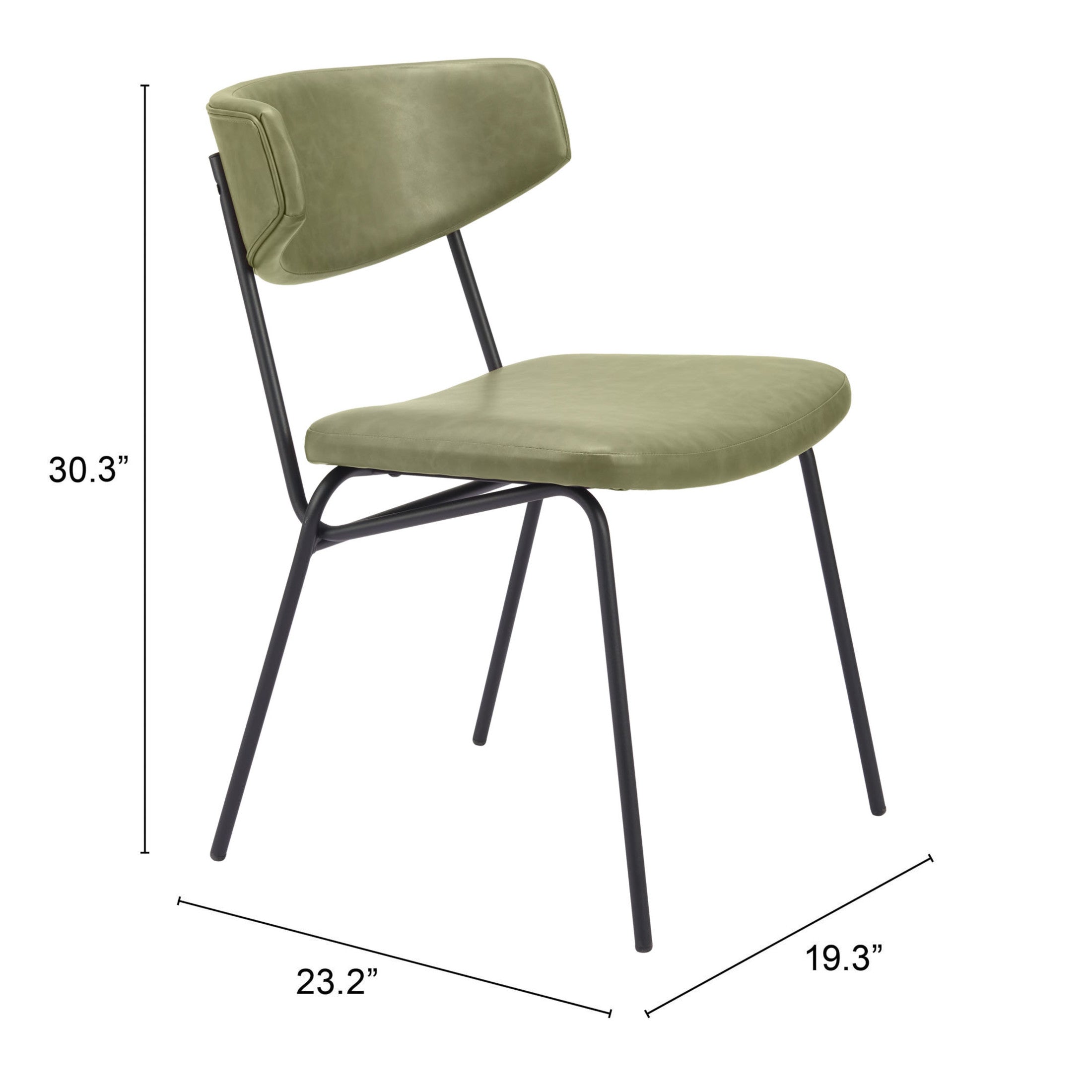 Charon Dining Chair (Set of 2) Green