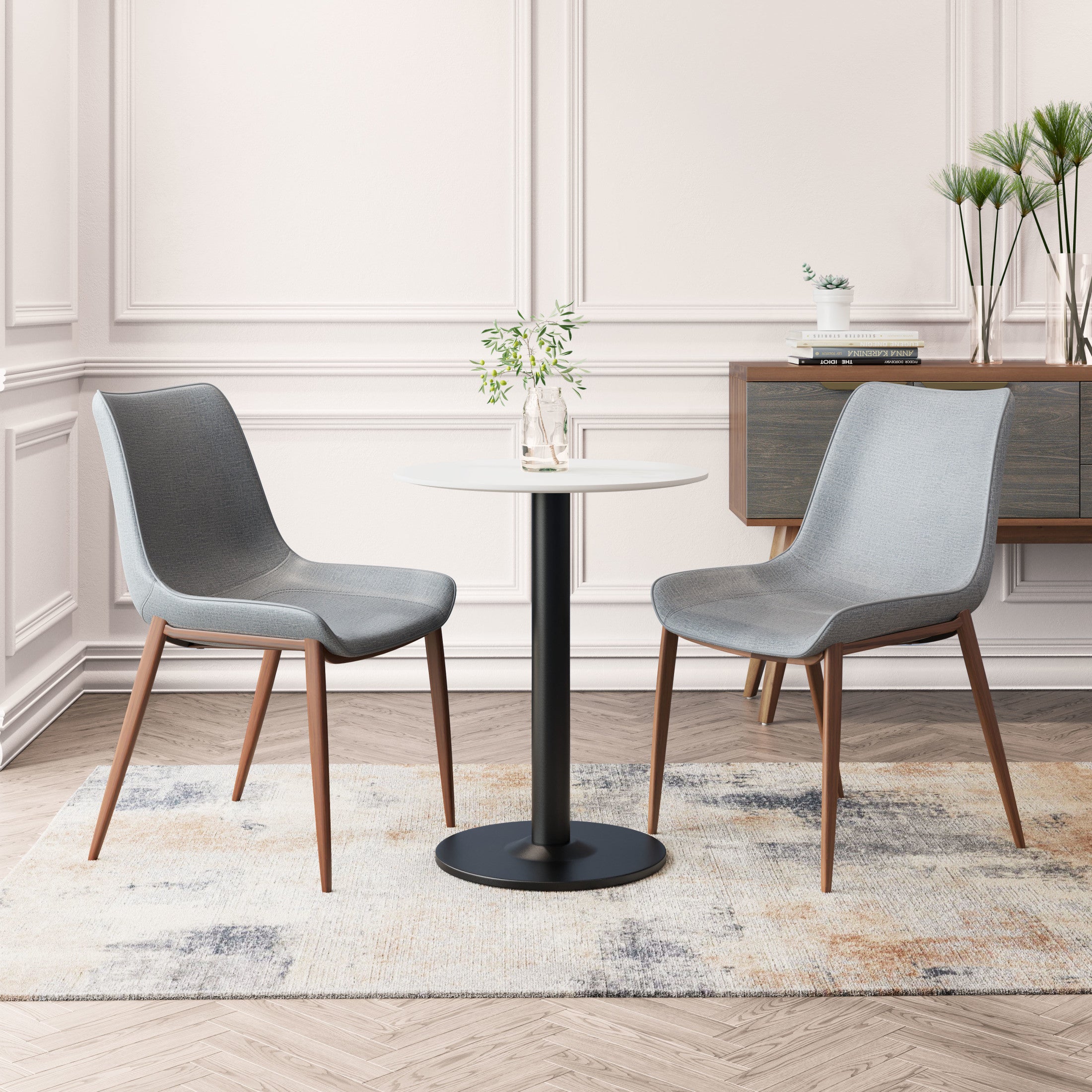Magnus Dining Chair (Set of 2) Slate Gray & Walnut