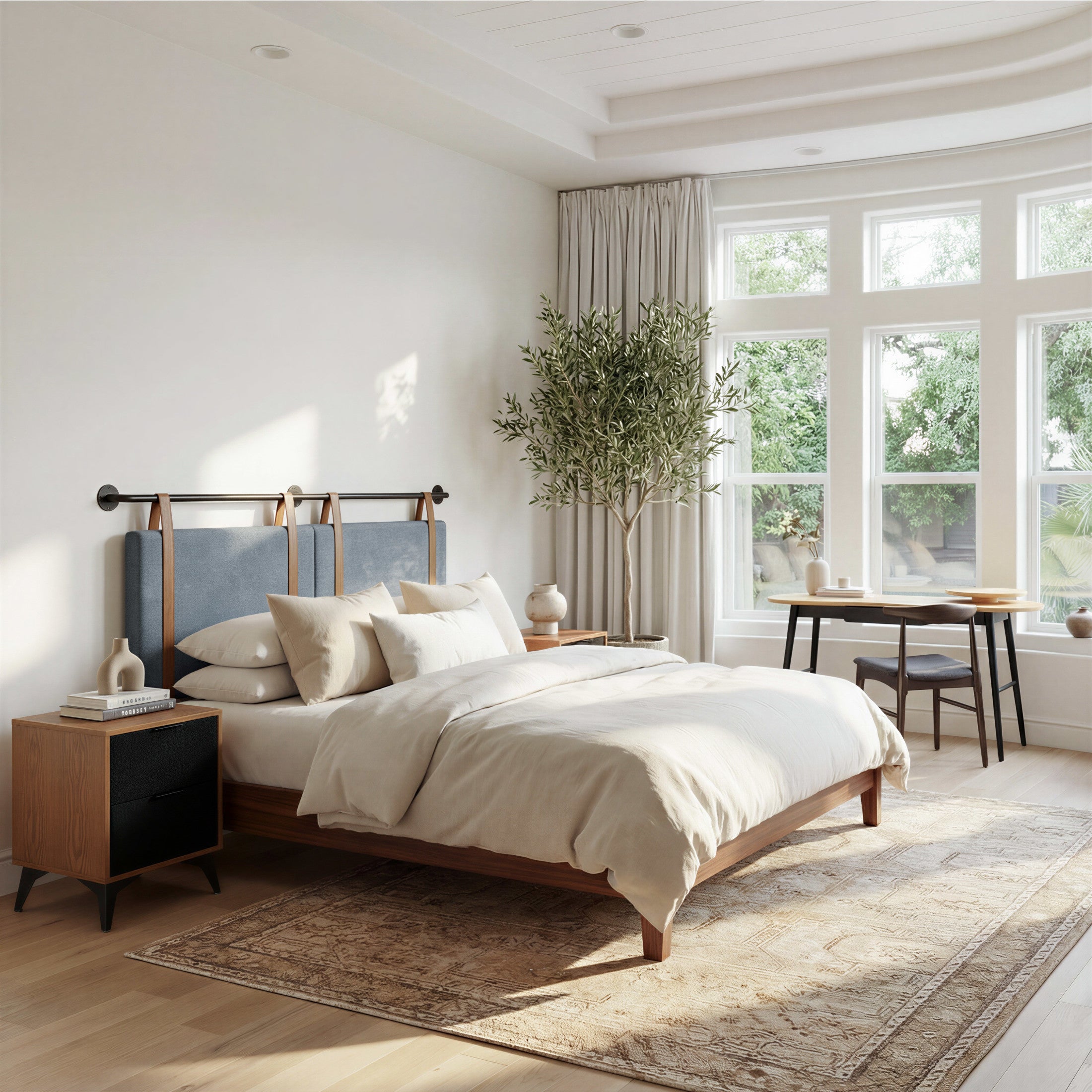 Luum Queen Platform Bed Frame Walnut