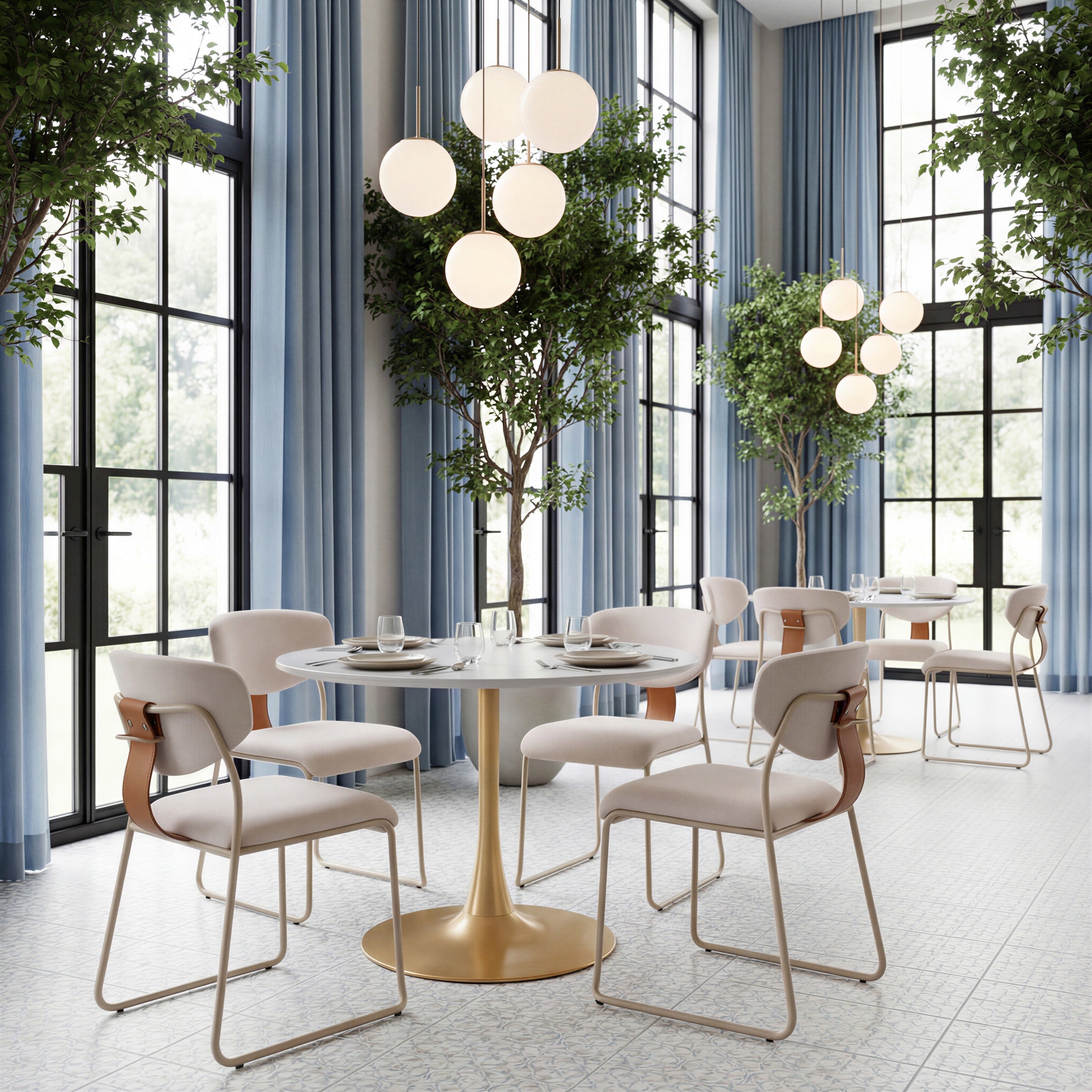 Opus Dining Table White & Gold