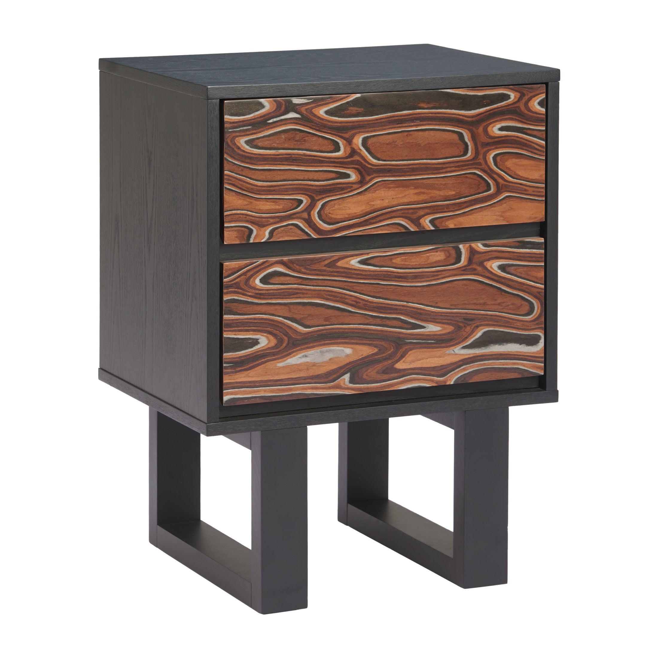 Aremi Nightstand Brown & Black
