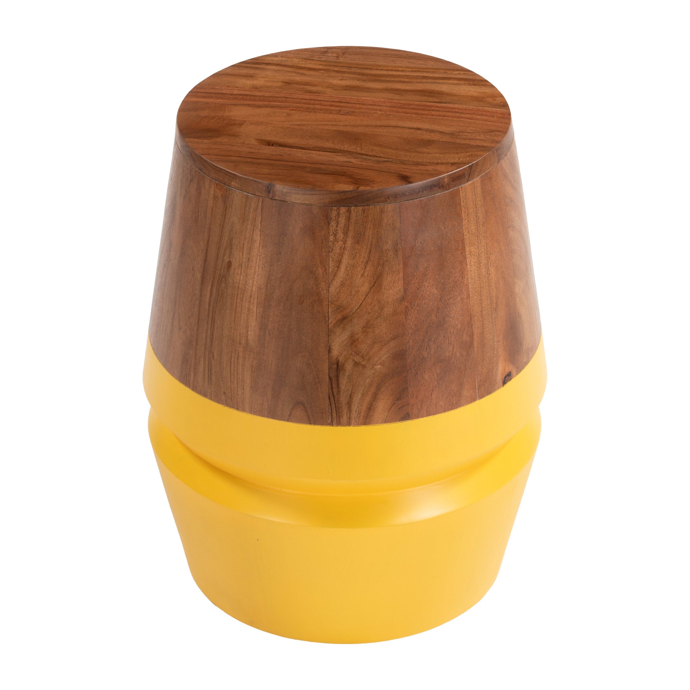 Tornos Side Table Walnut & Yellow