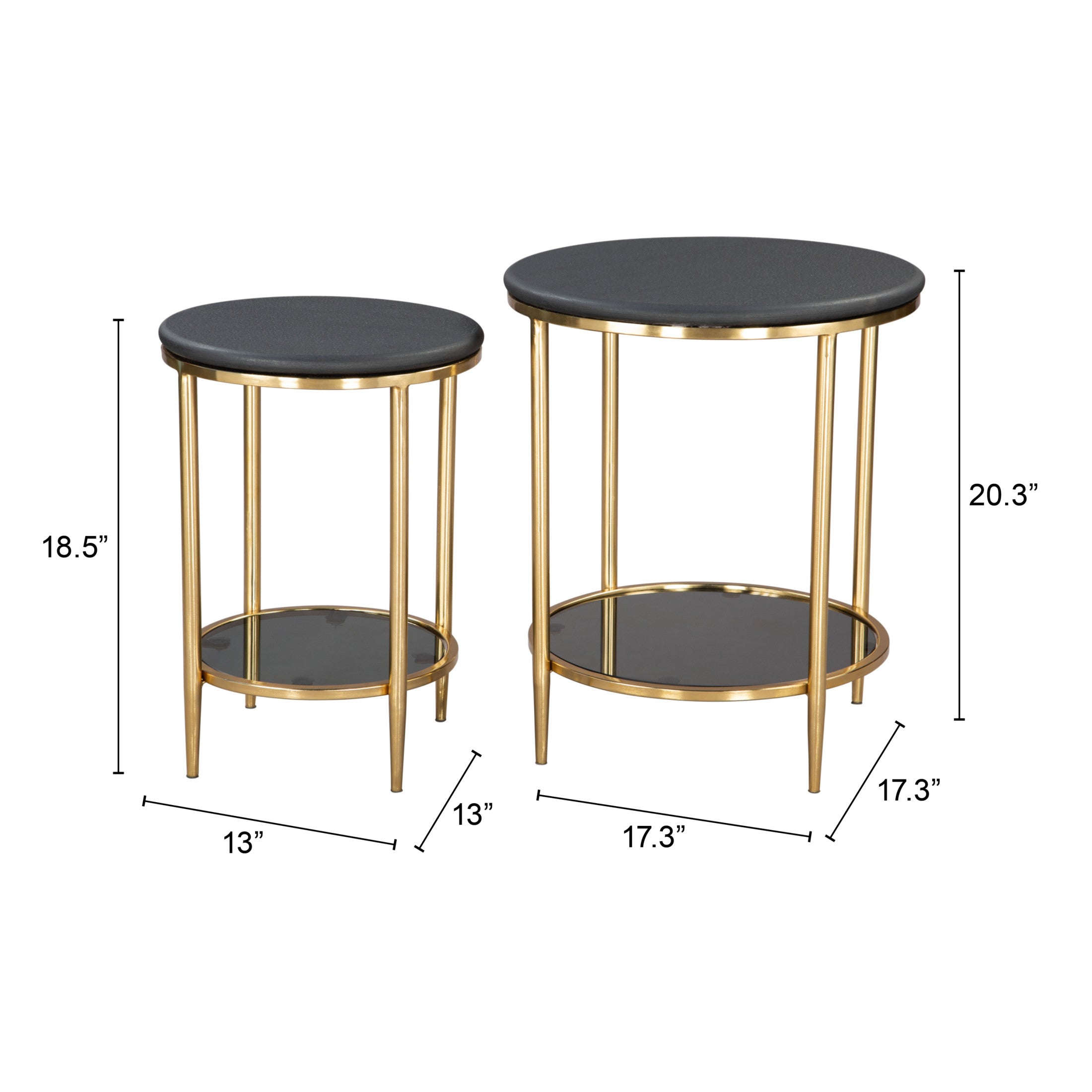 Koper Coffee Table Set (2-Piece) Black