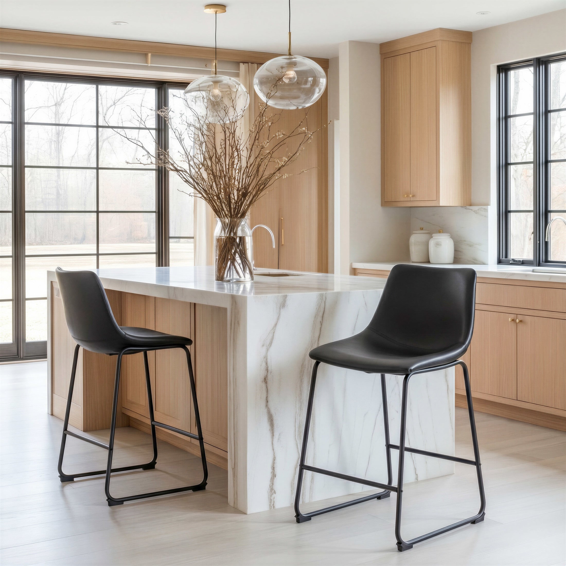 Smart Counter Stool (Set of 2) Black
