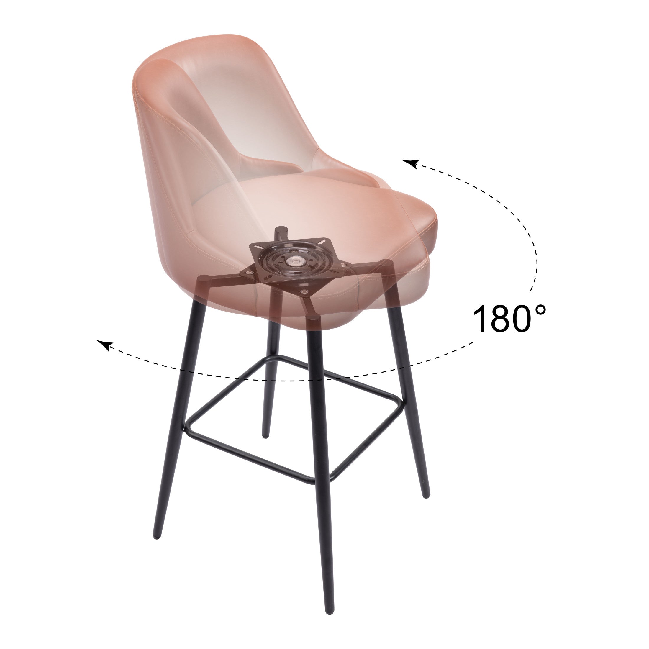 Keppel Swivel Barstool Brown