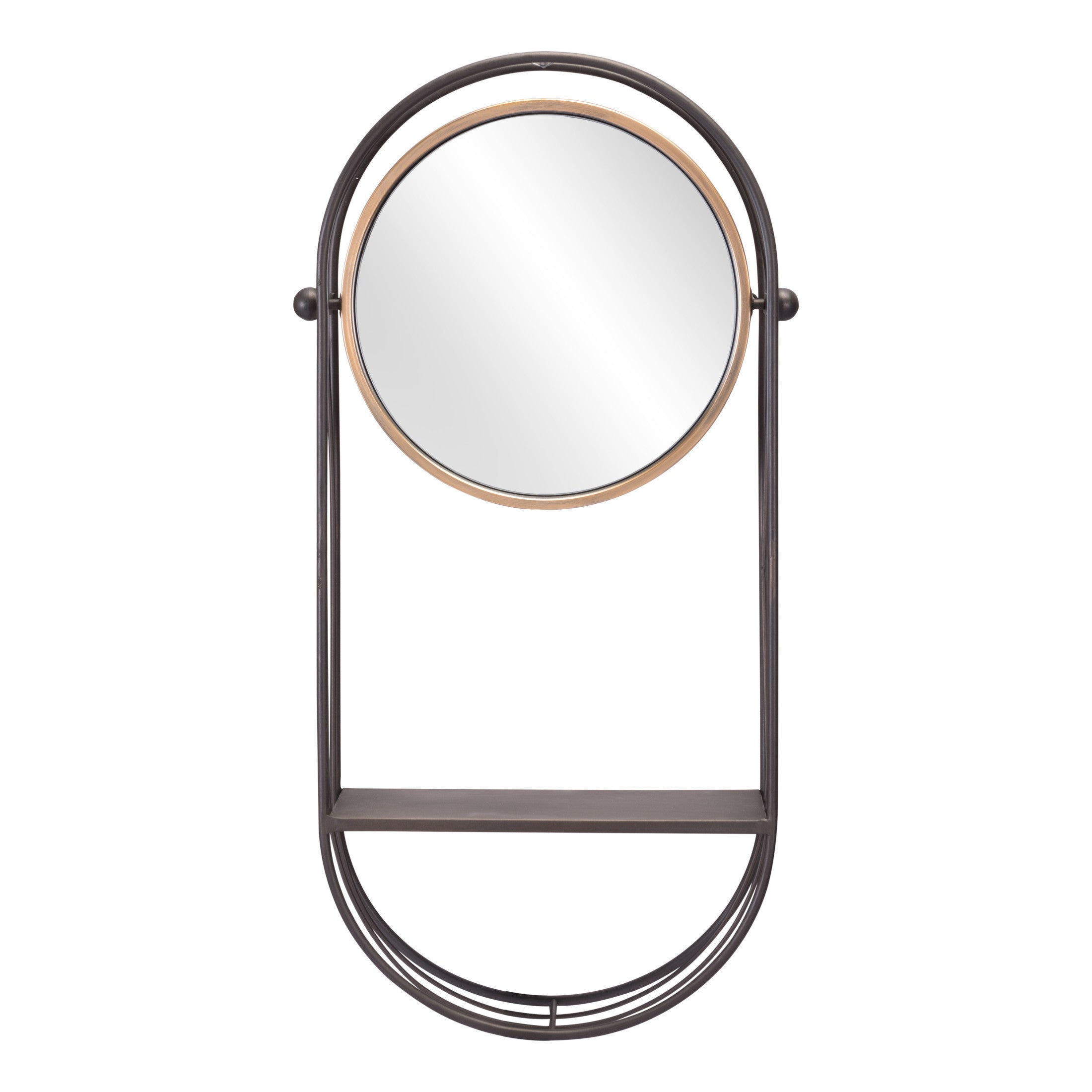 Saroni Mirror Shelf Antique Gray