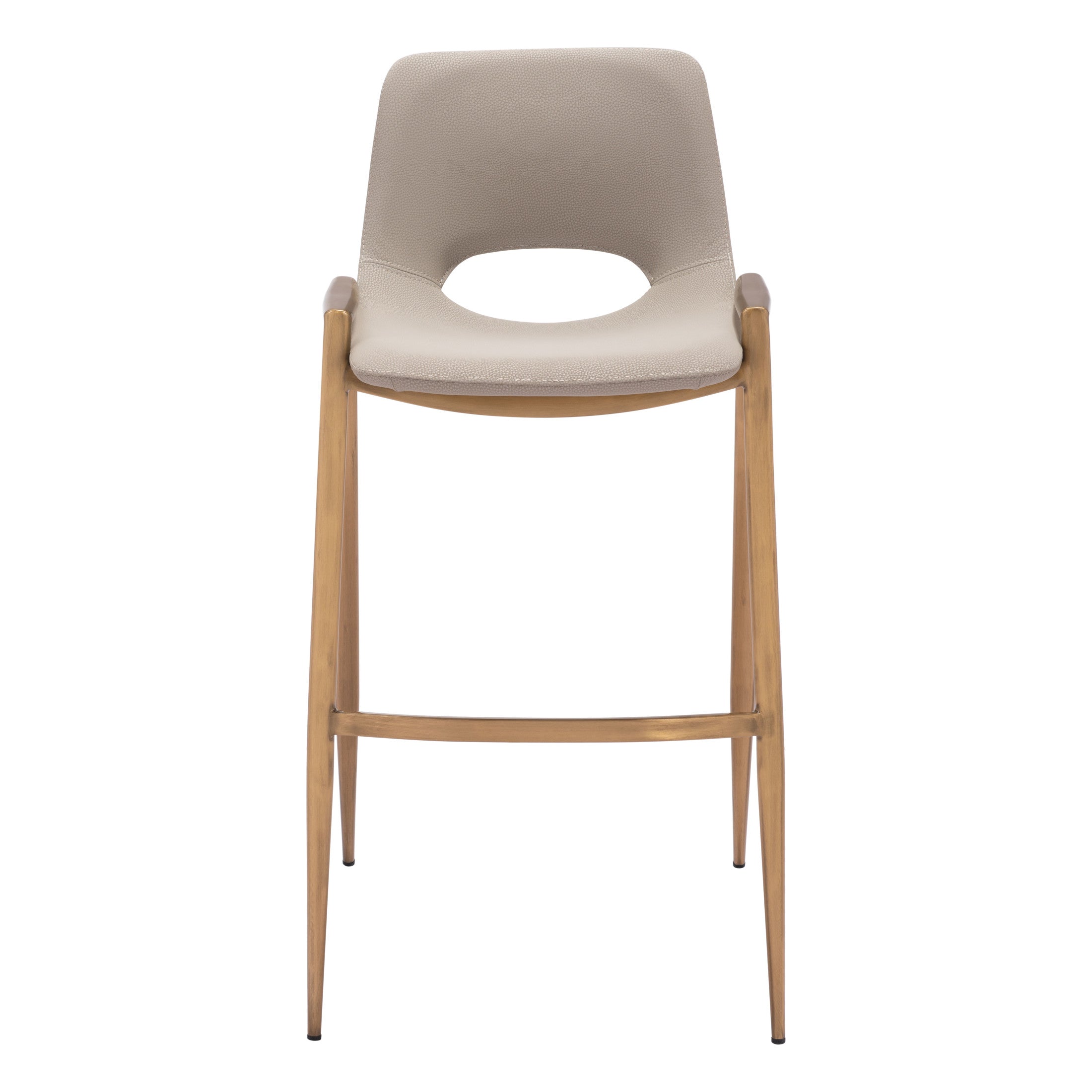 Desi Barstool (Set of 2) Beige & Gold