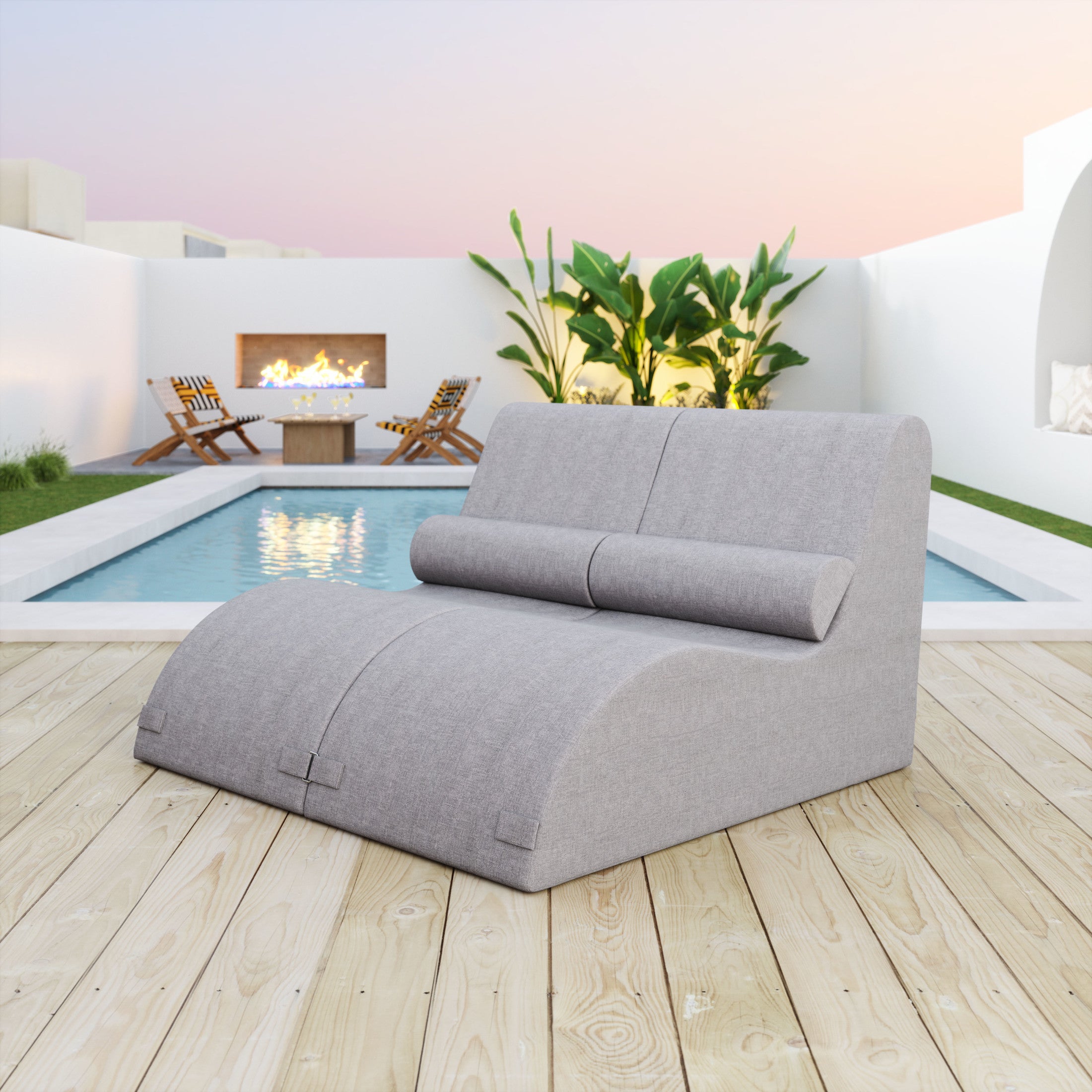 Luanda Chaise Lounge Gray