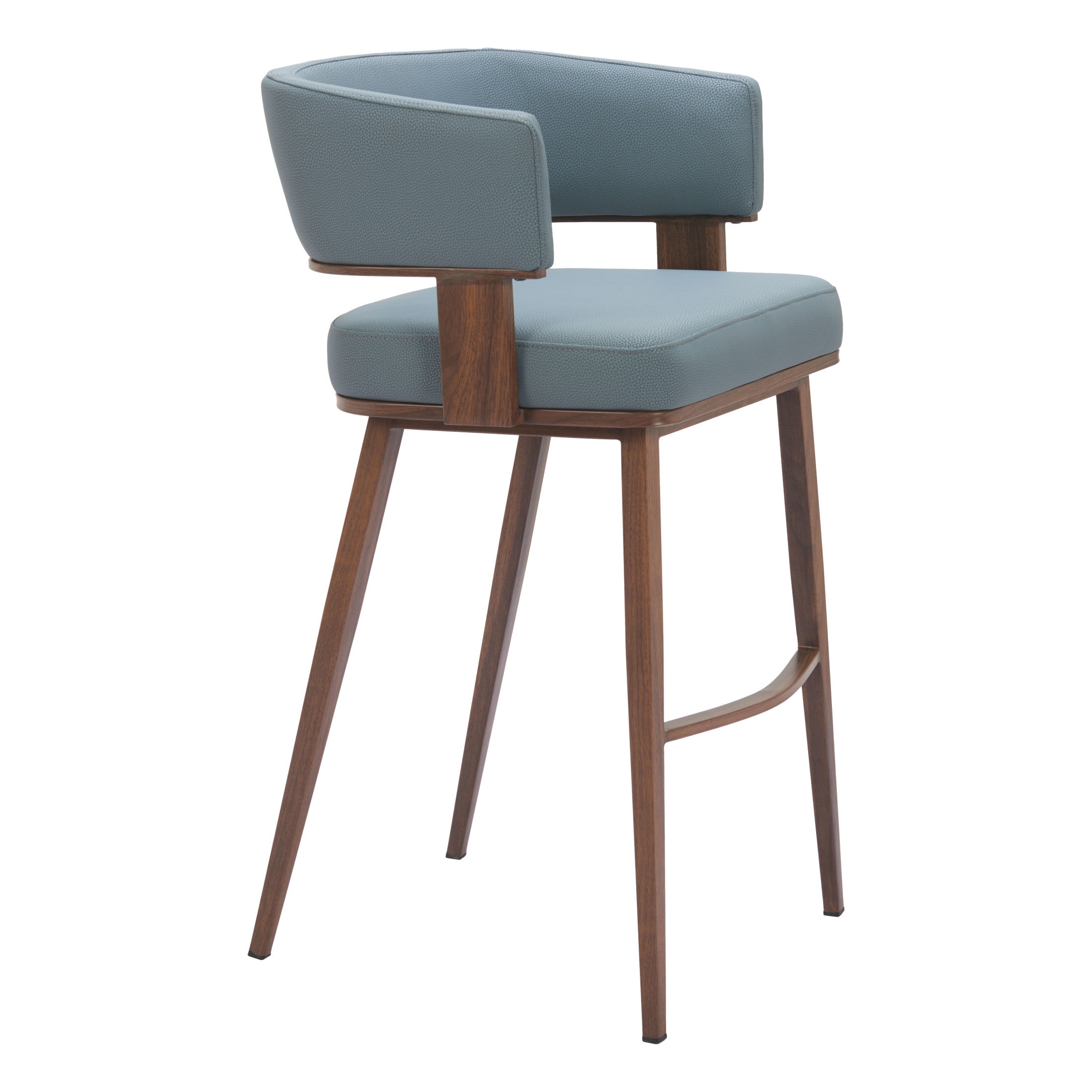 Poise Barstool Azure Gray & Walnut