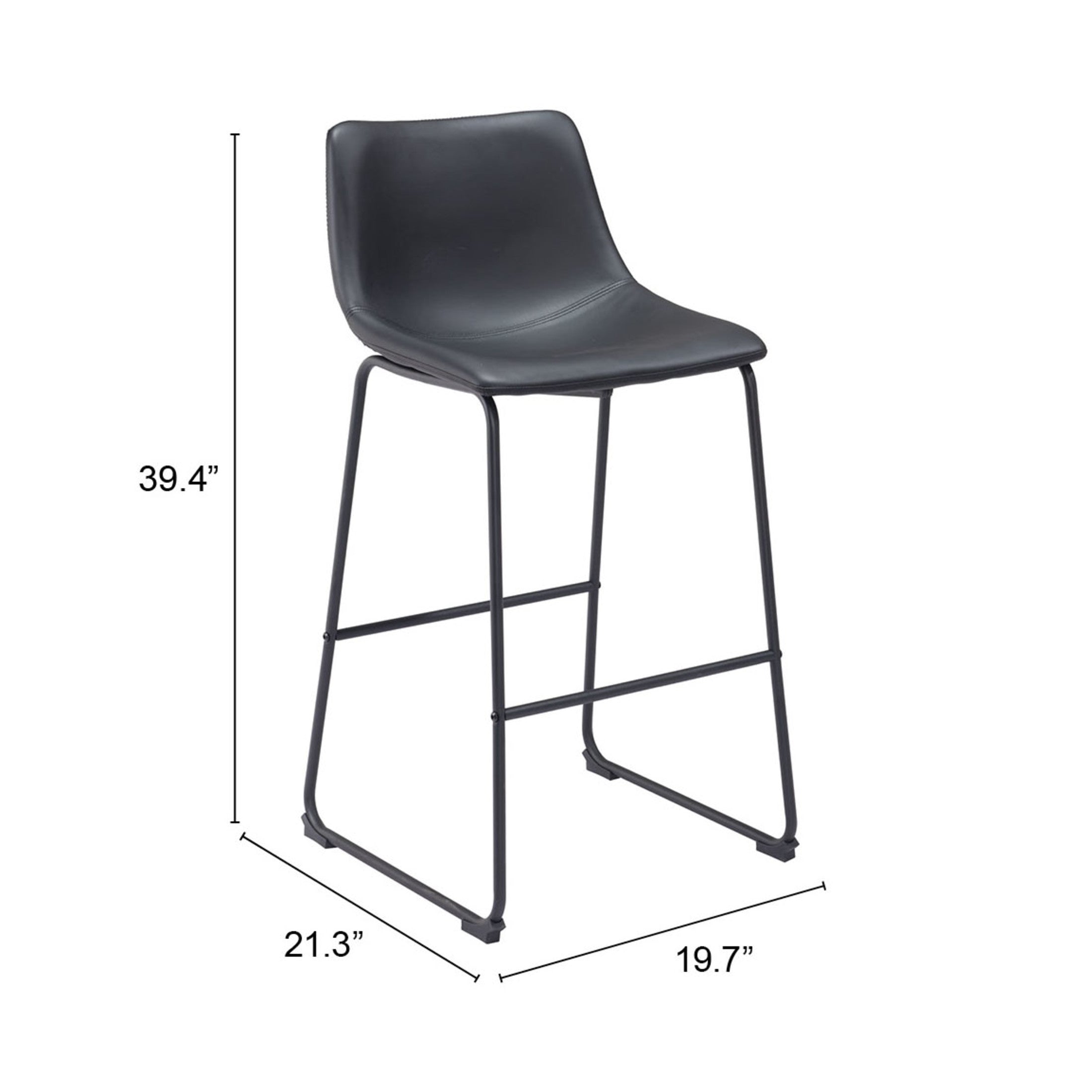 Smart Barstool (Set of 2) Black