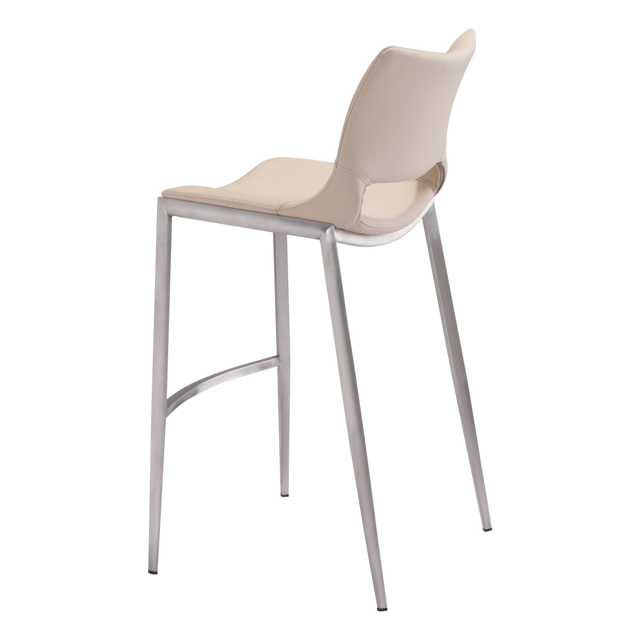 Ace Barstool (Set of 2) Light Pink & Silver