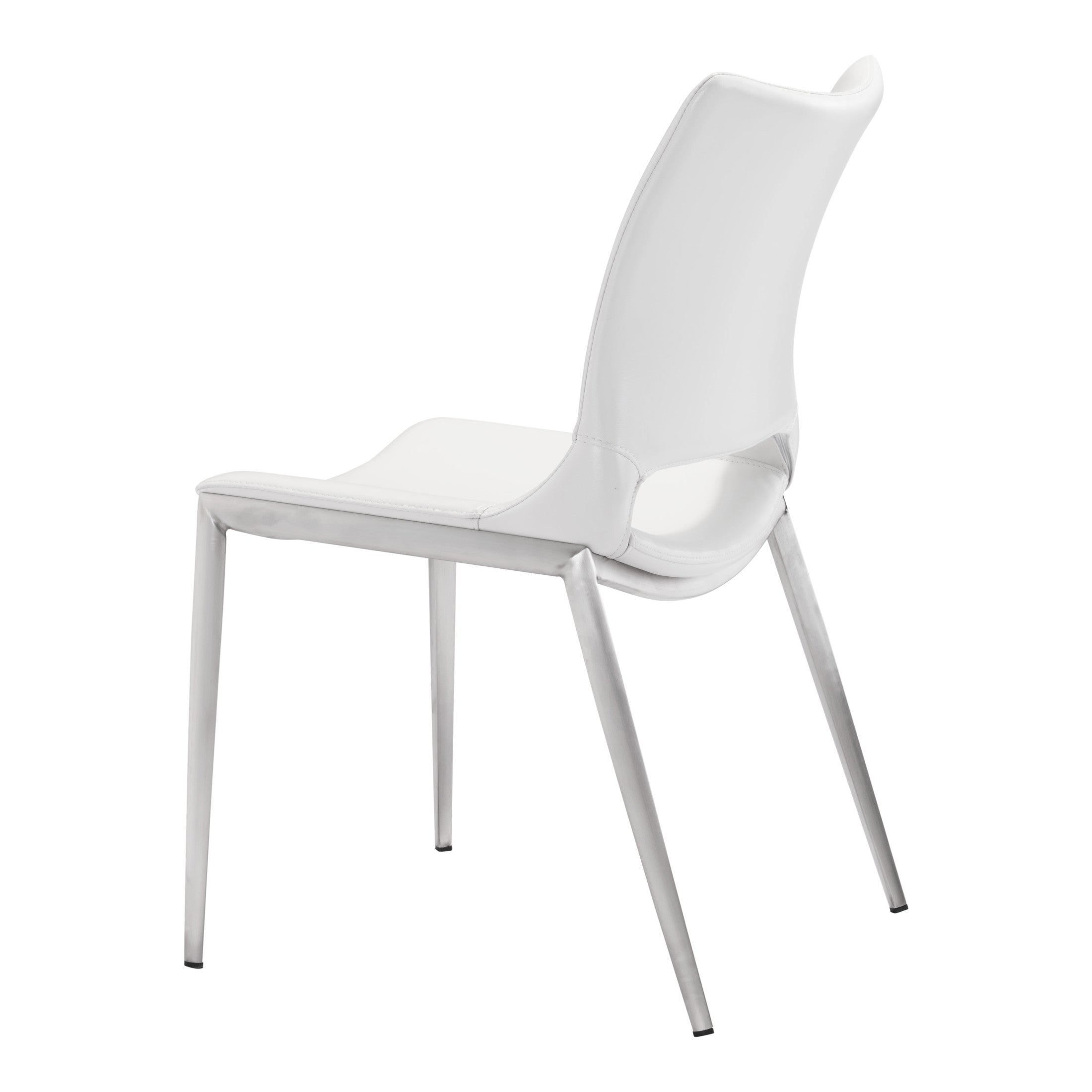 Ace Dining Chair (Set of 2) White & Silver