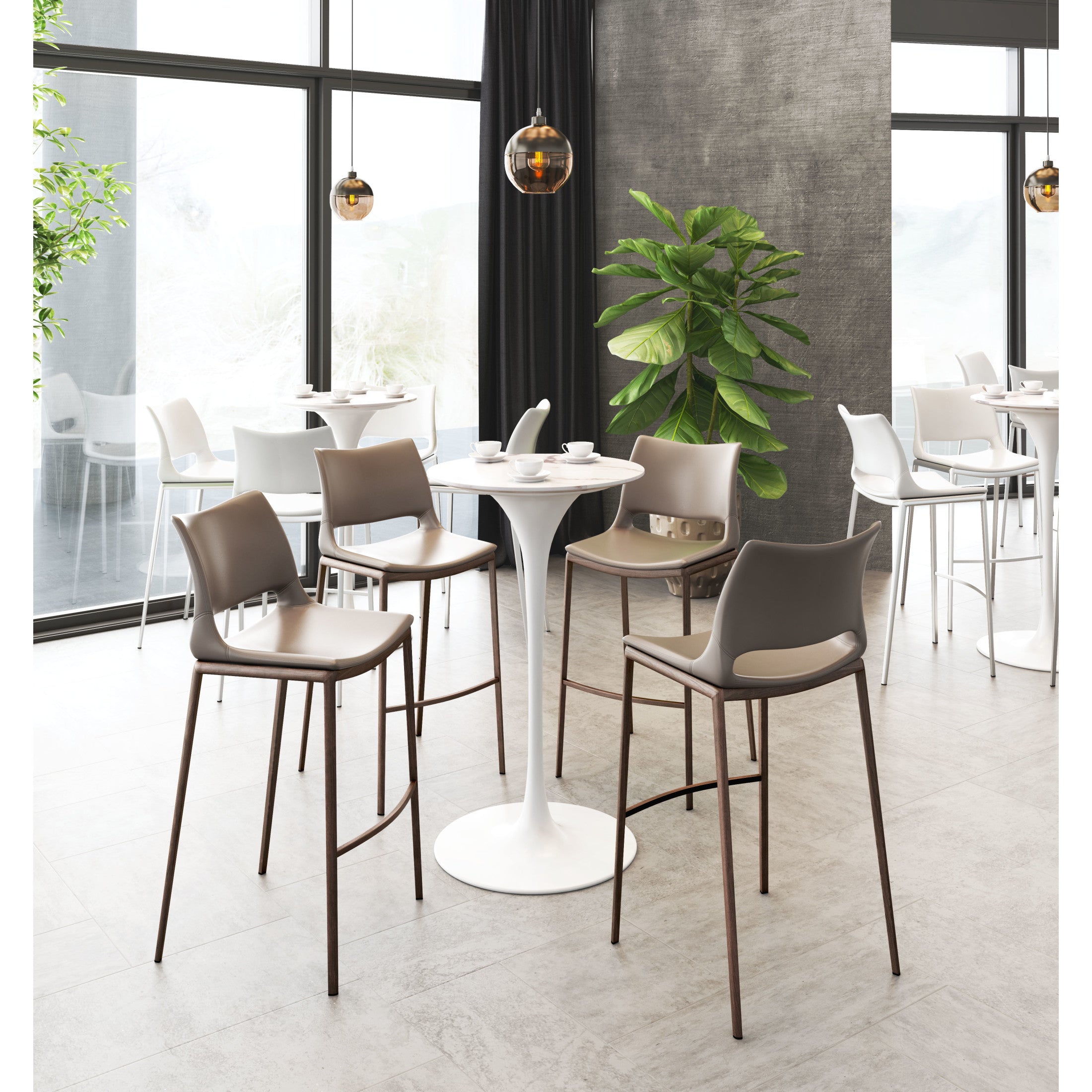 Ace Barstool (Set of 2) Brown & Walnut