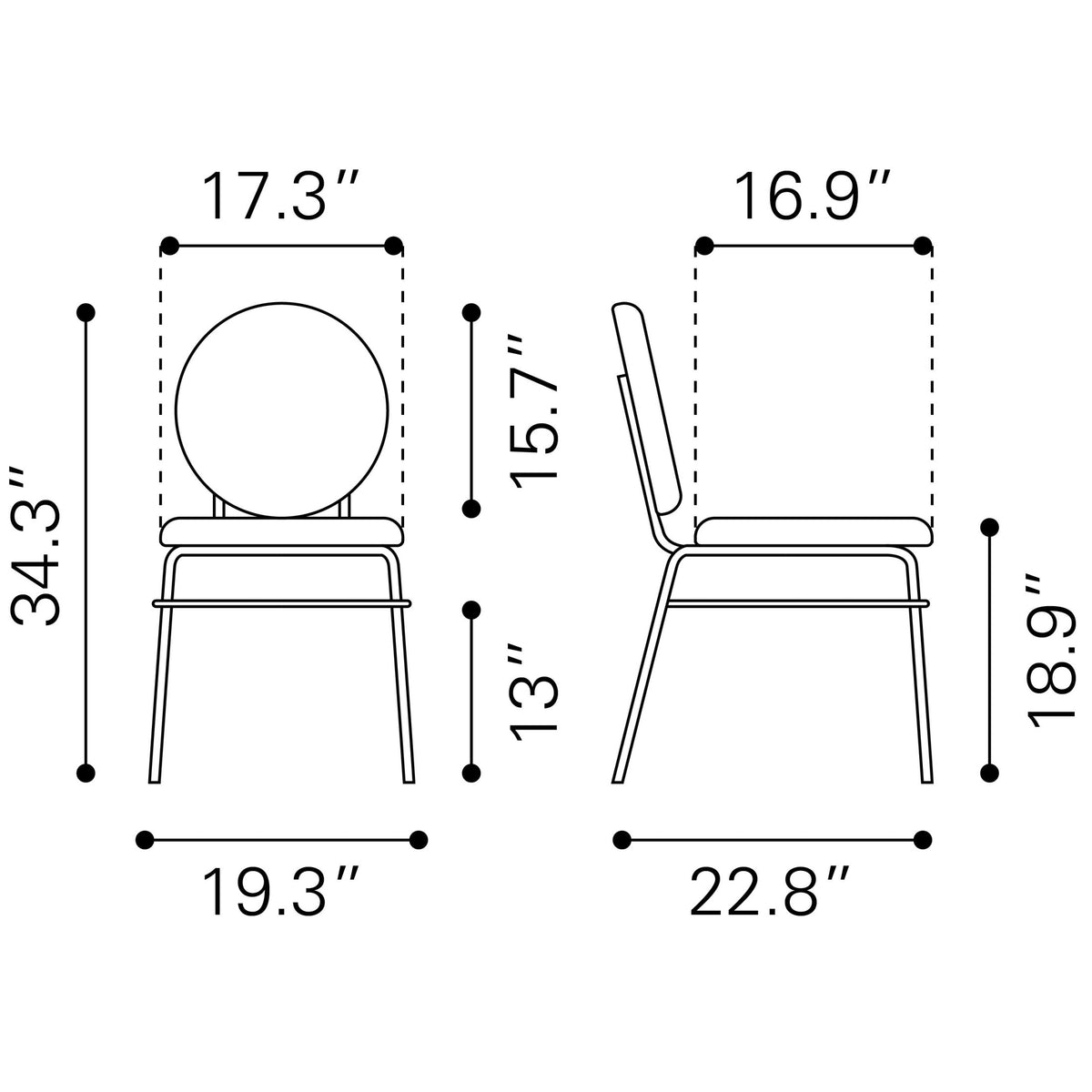 Odessa Dining Chair (Set of 2) Green & Gold
