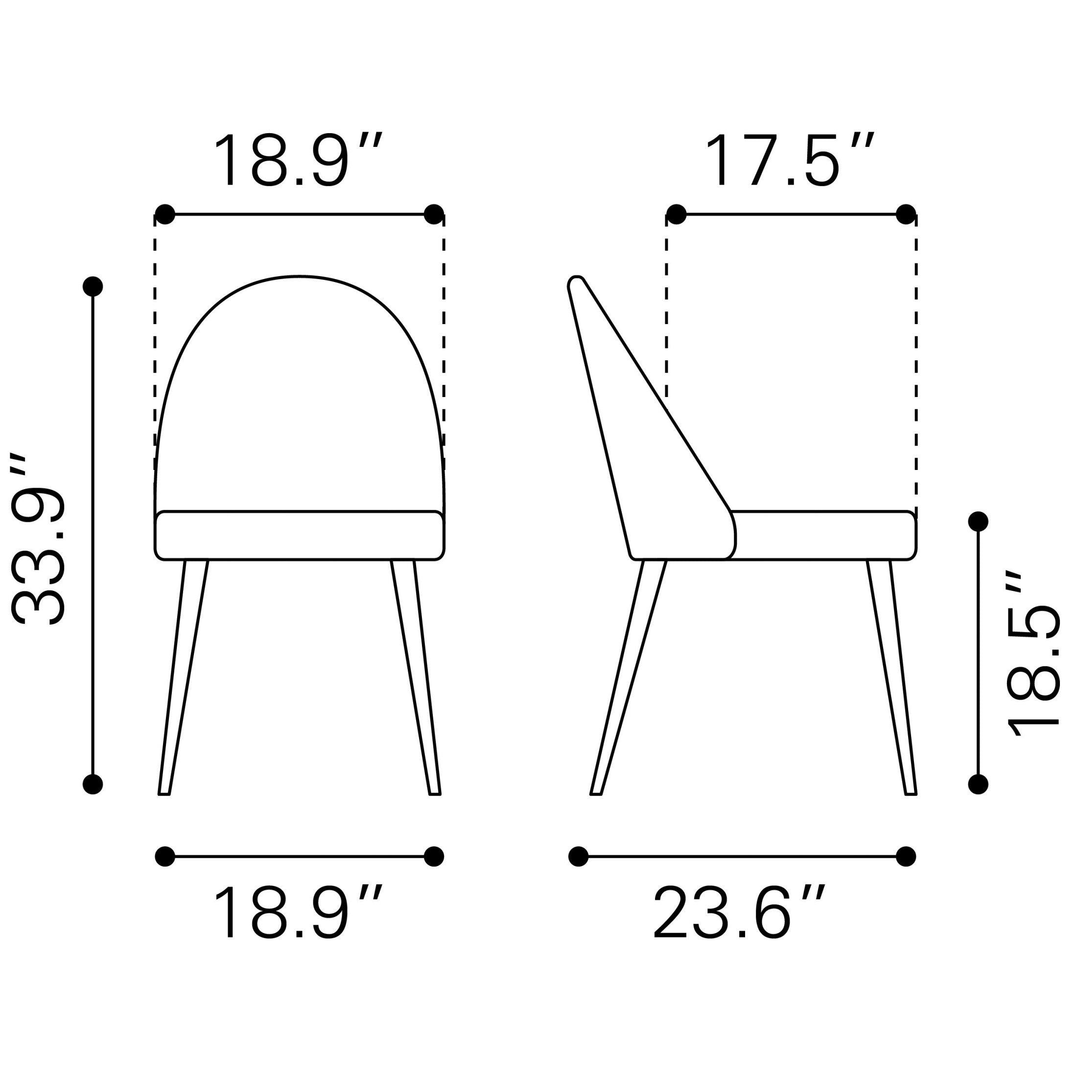 Silloth Armless Dining Chair (Set of 2) Brown