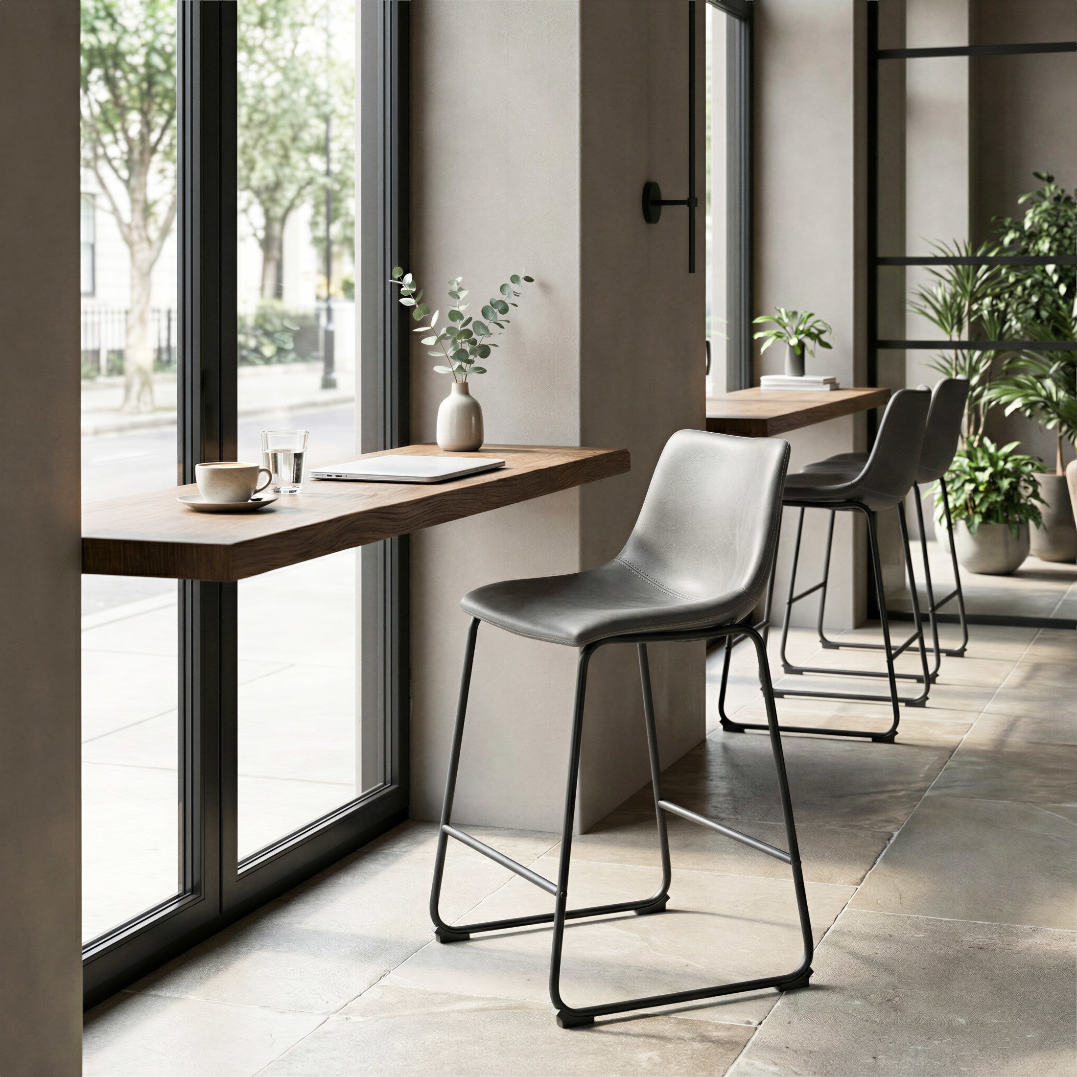 Smart Counter Stool (Set of 2) Charcoal