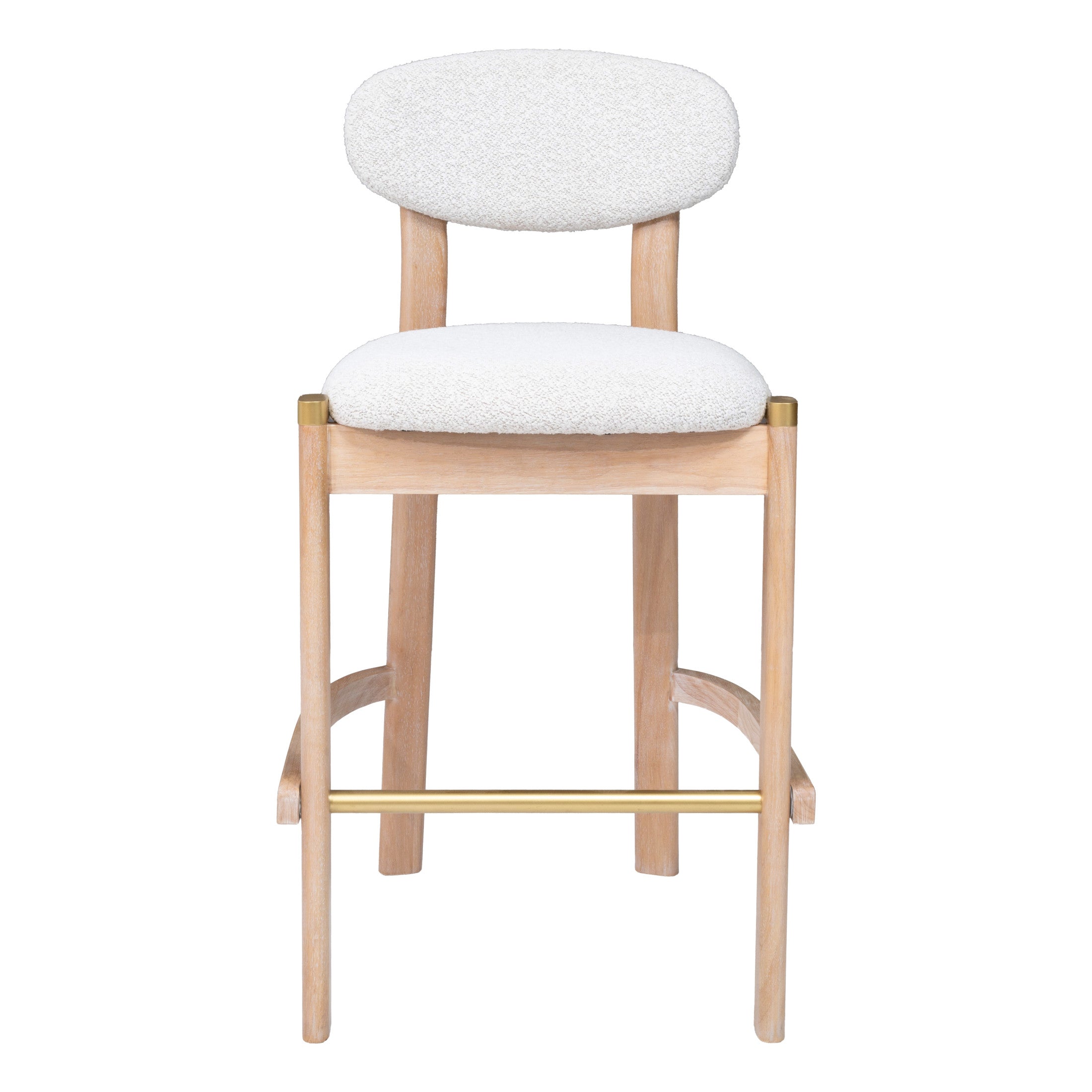 Rilou Barstool (Set of 2) White & Natural