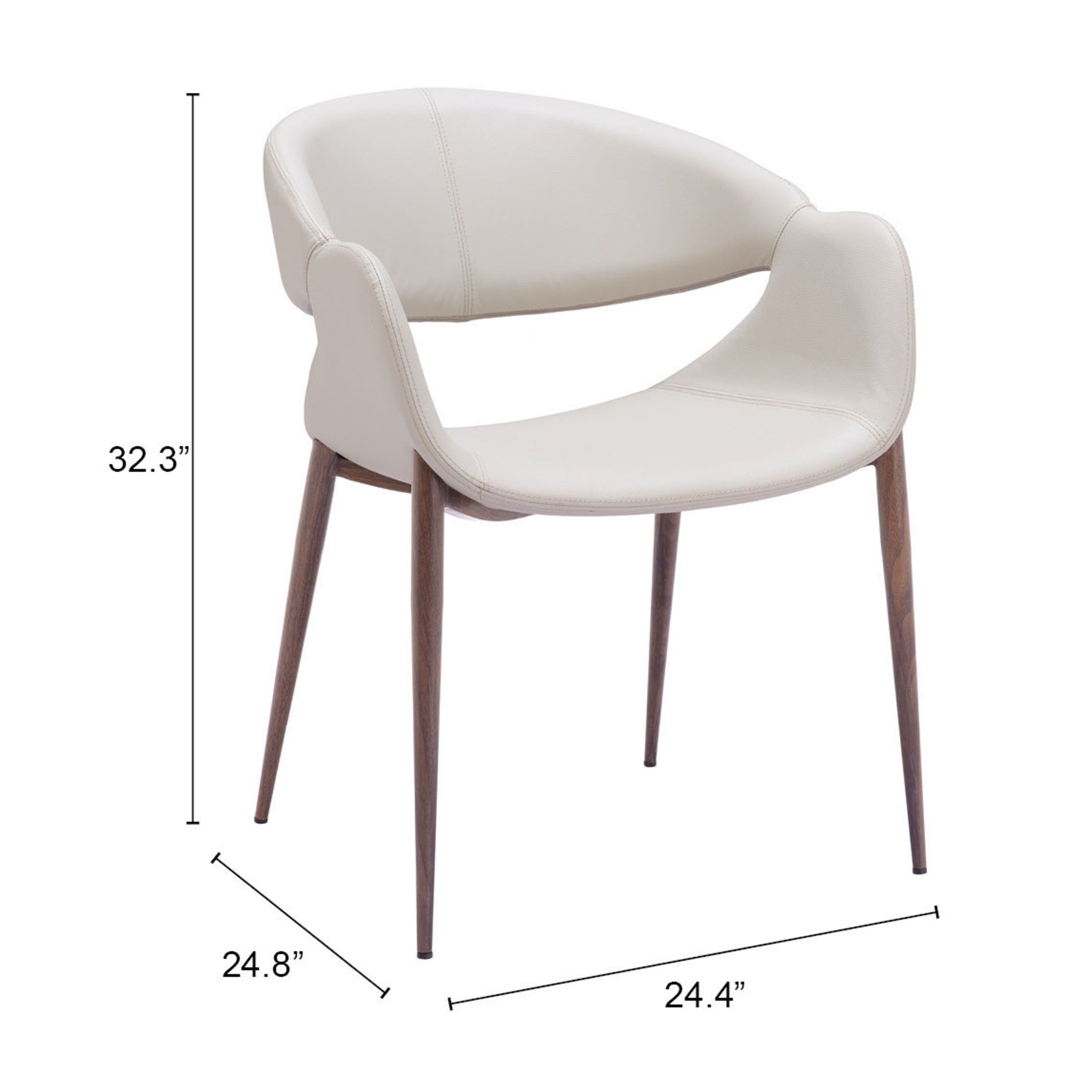 Limay Dining Chair (Set of 2) Beige & Walnut