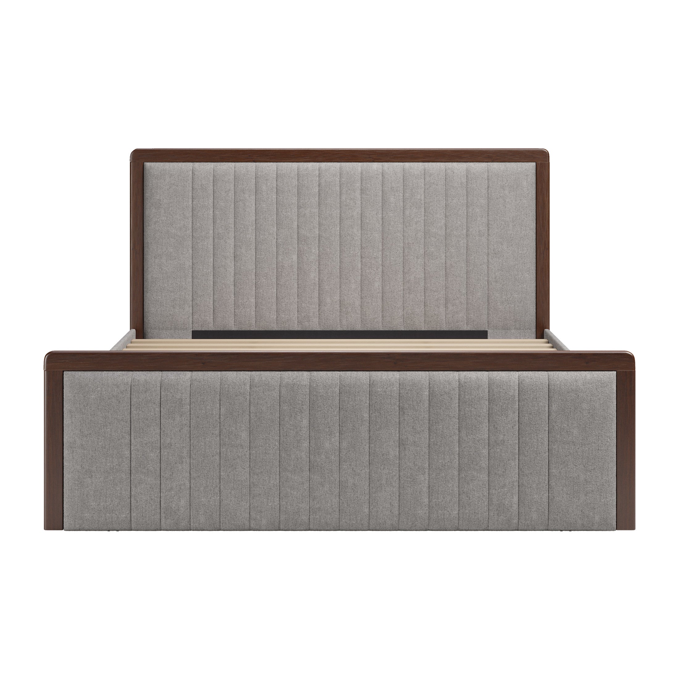 Somune King Bed Gray & Walnut