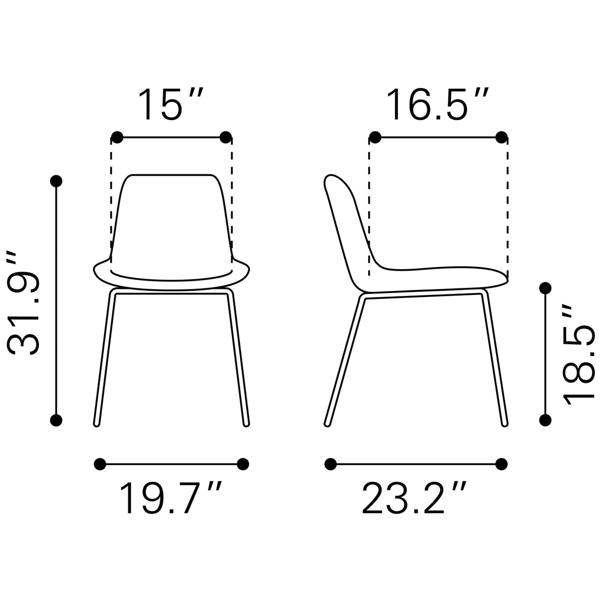 Byron Dining Chair (Set of 2) White
