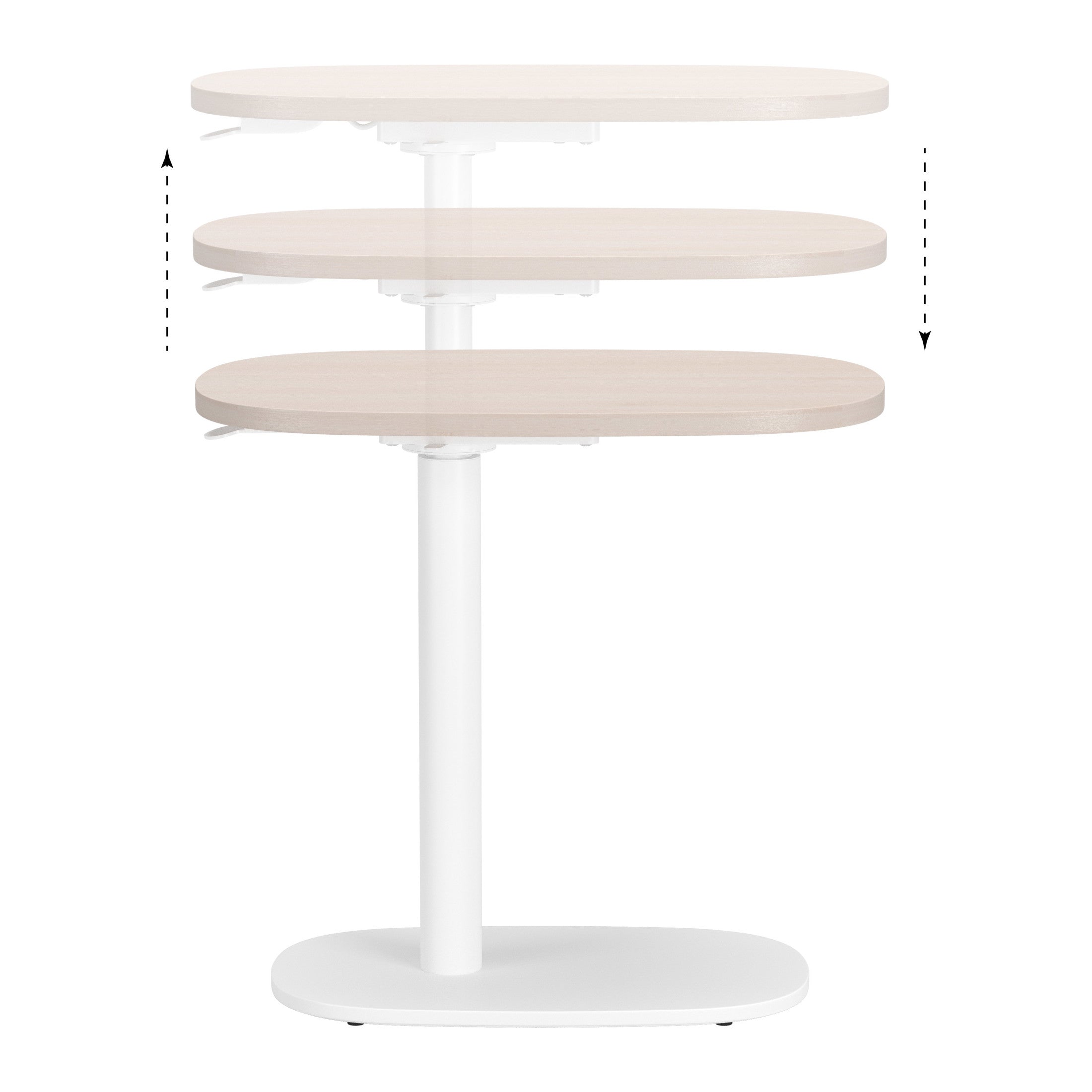 Buddy Adjustable Rotating Side Table Natural & White