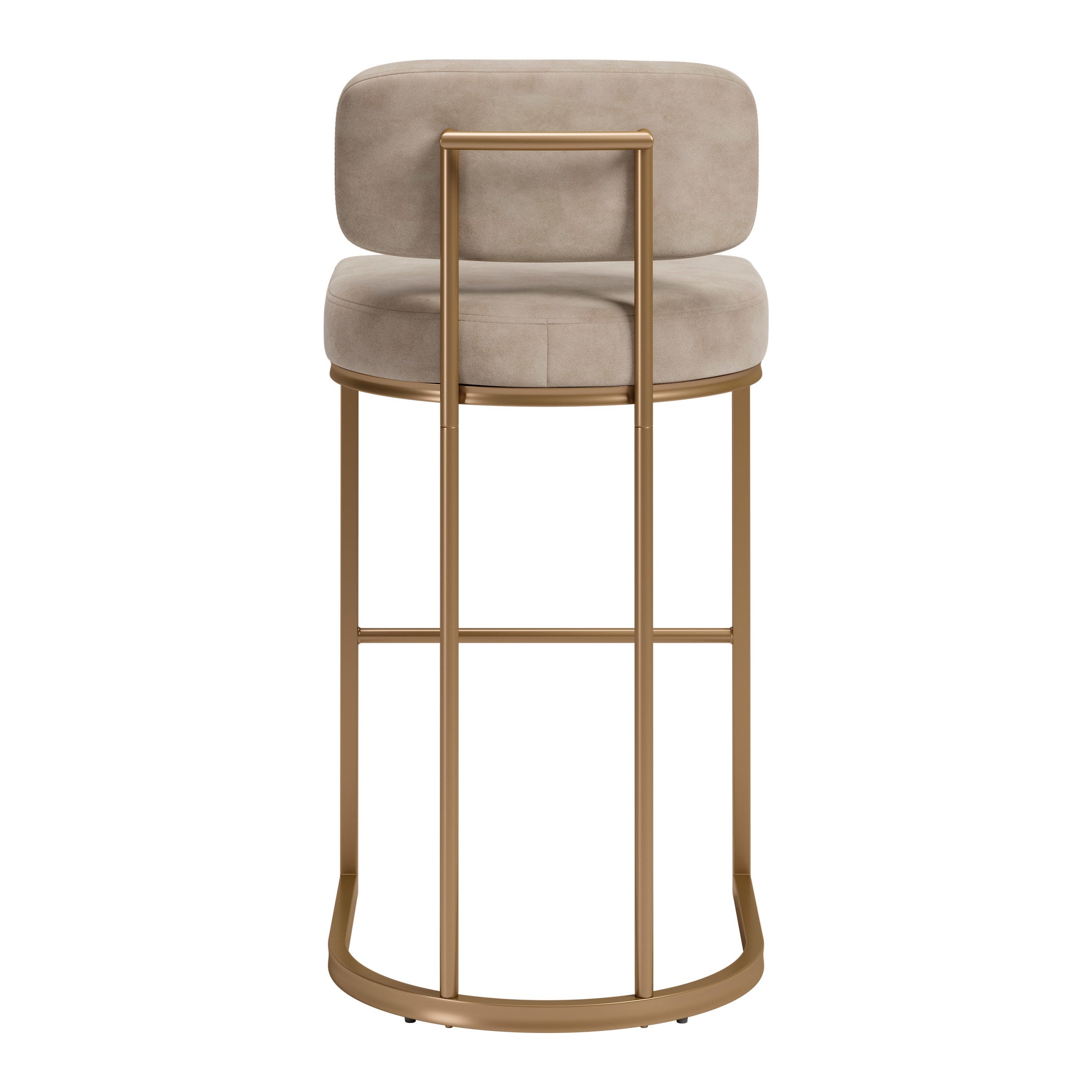Velar Barstool (Set of 2) Beige & Bronze
