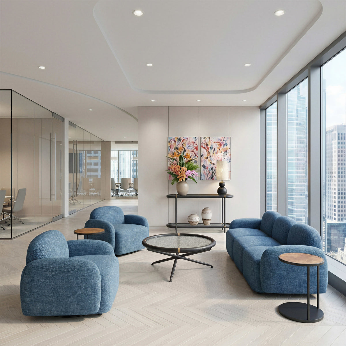 Cleo Swivel Chair Blue