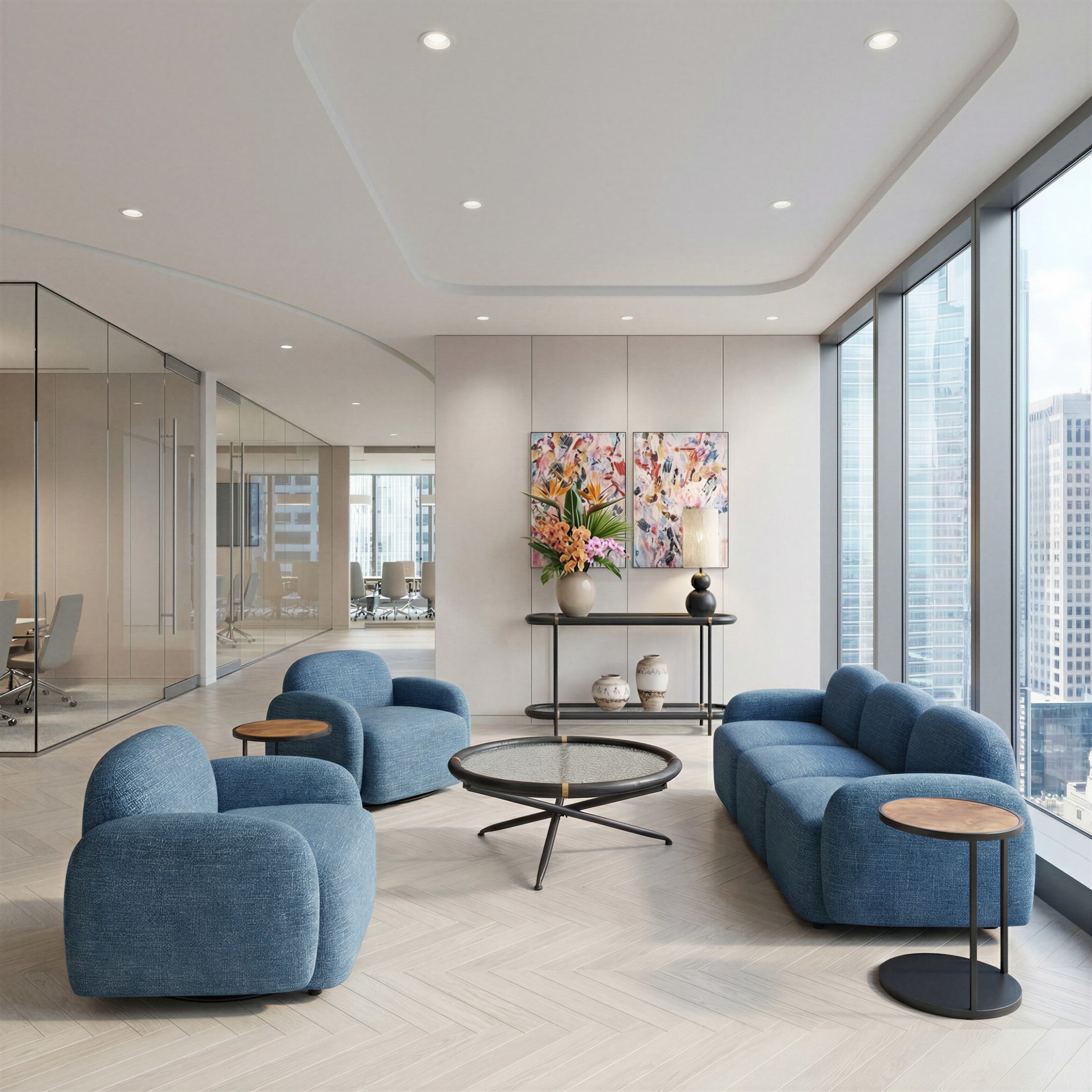 Cleo Swivel Chair Blue