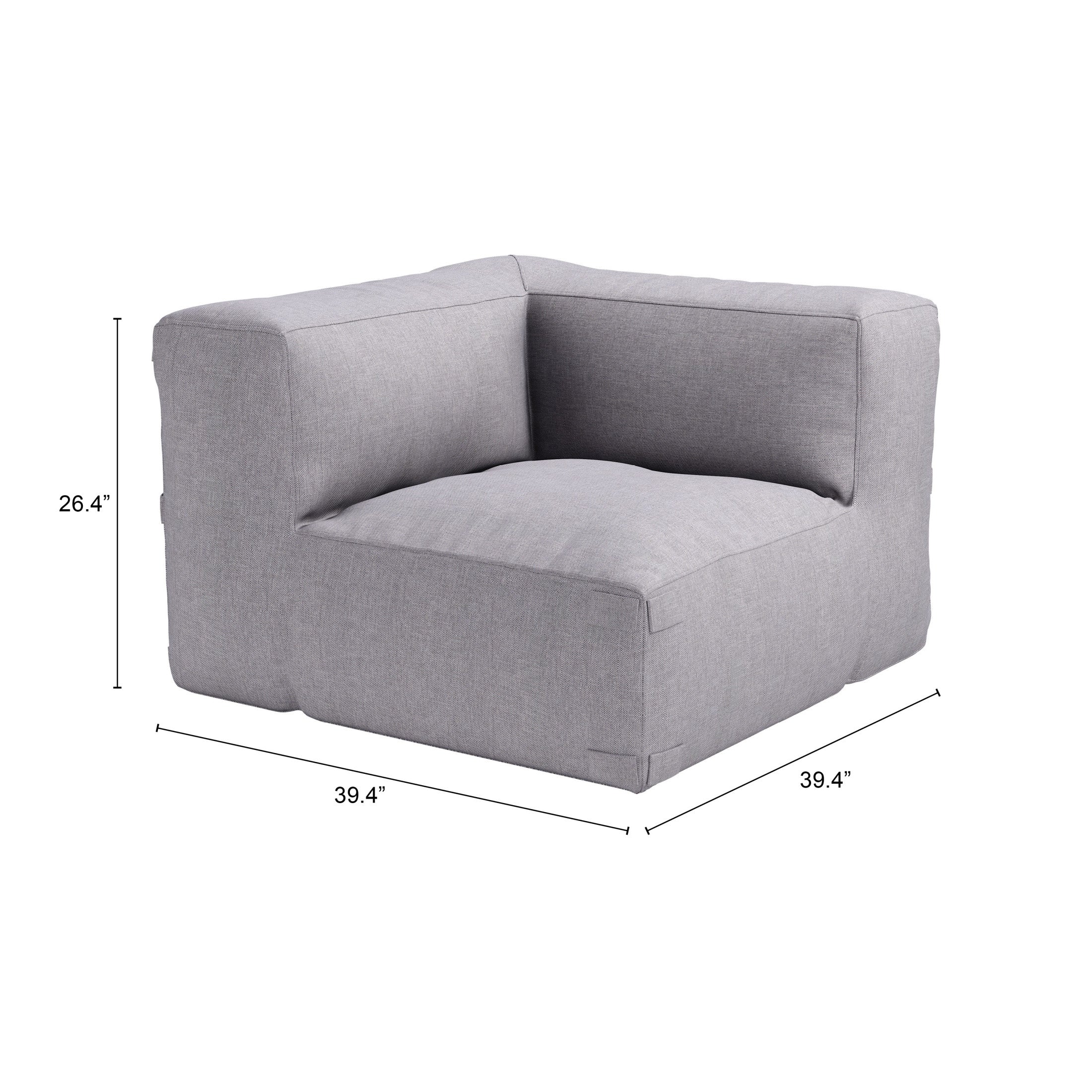 Luanda Corner Chair Gray
