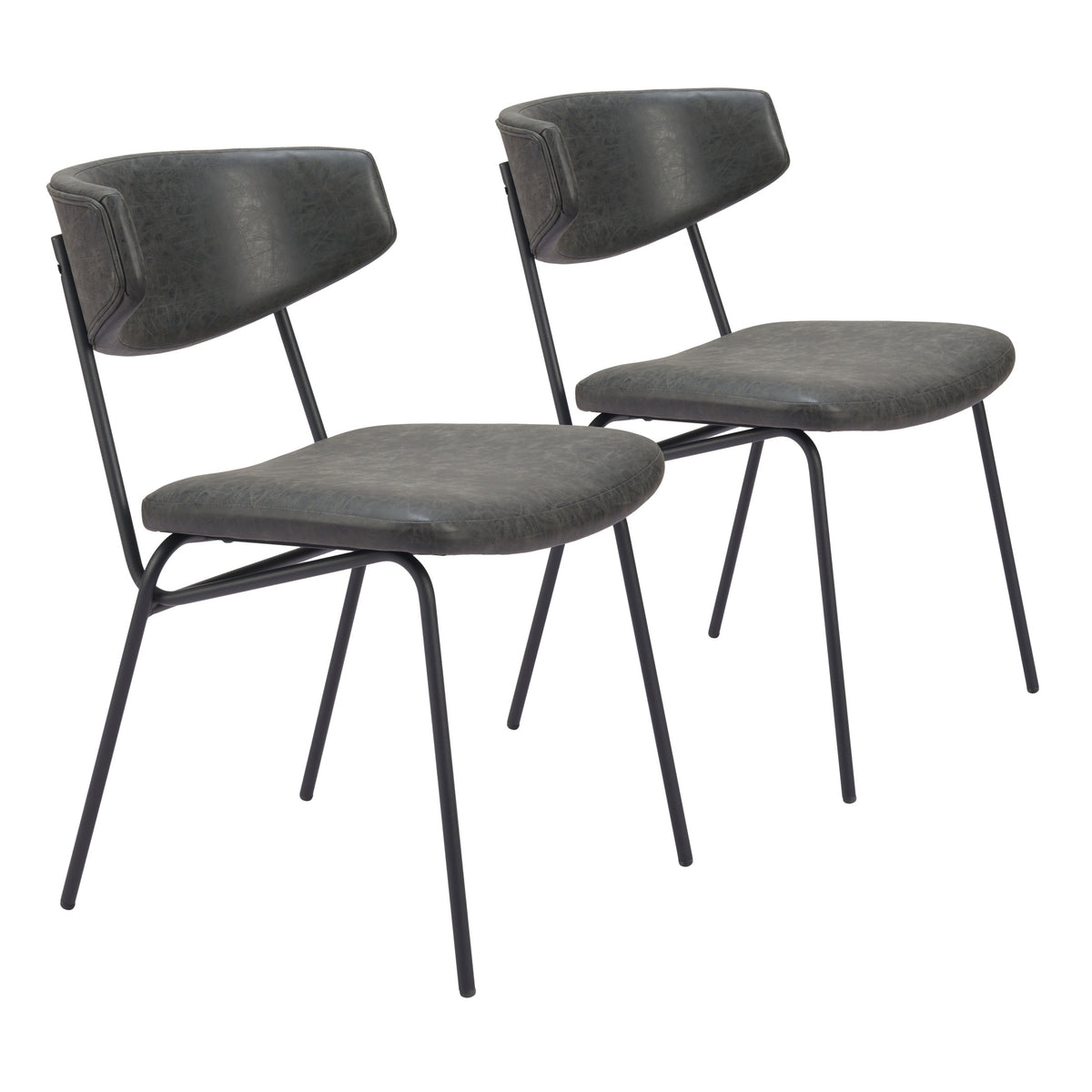 Charon Dining Chair (Set of 2) Vintage Black