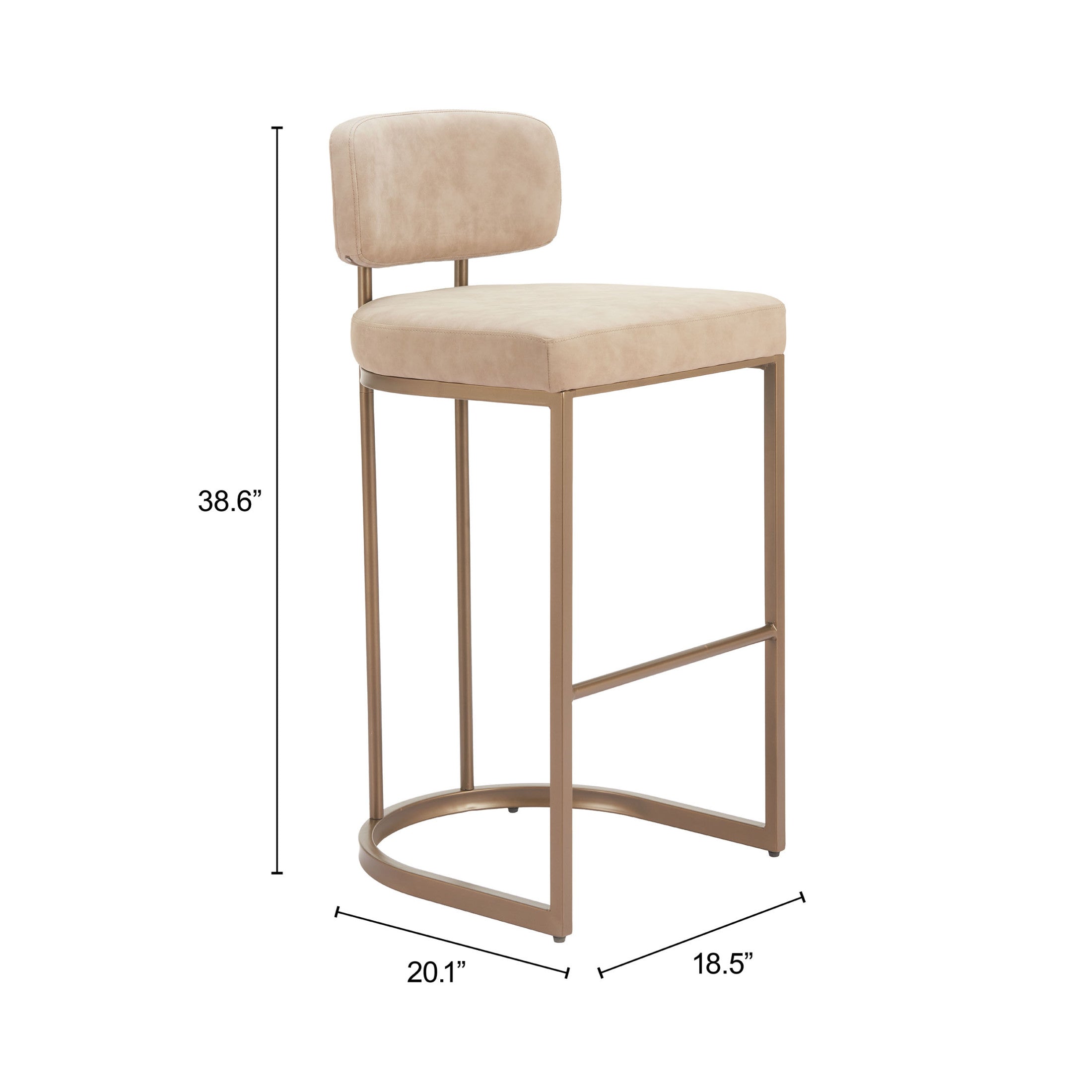 Velar Barstool (Set of 2) Beige