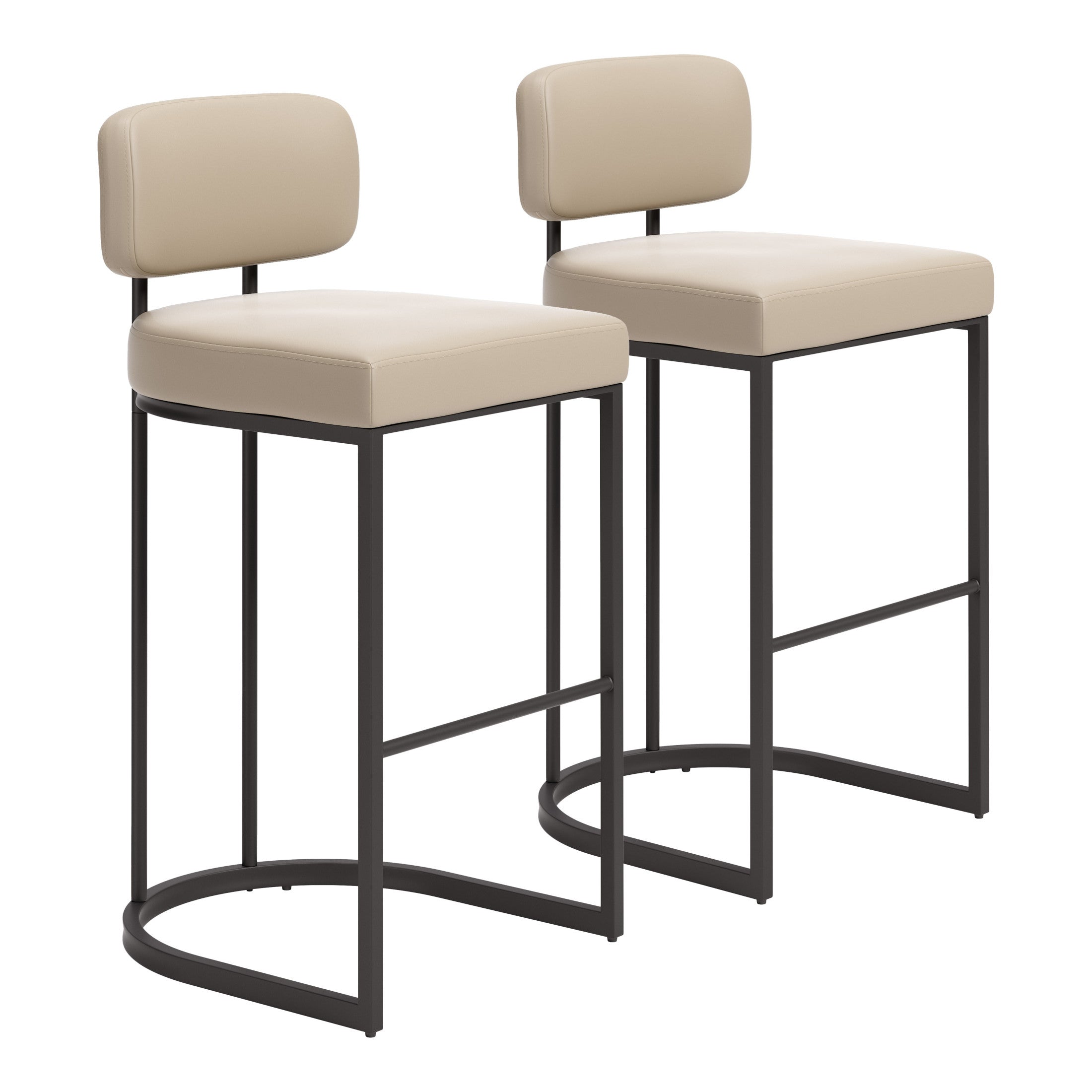 Velar Barstool (Set of 2) Beige & Gray