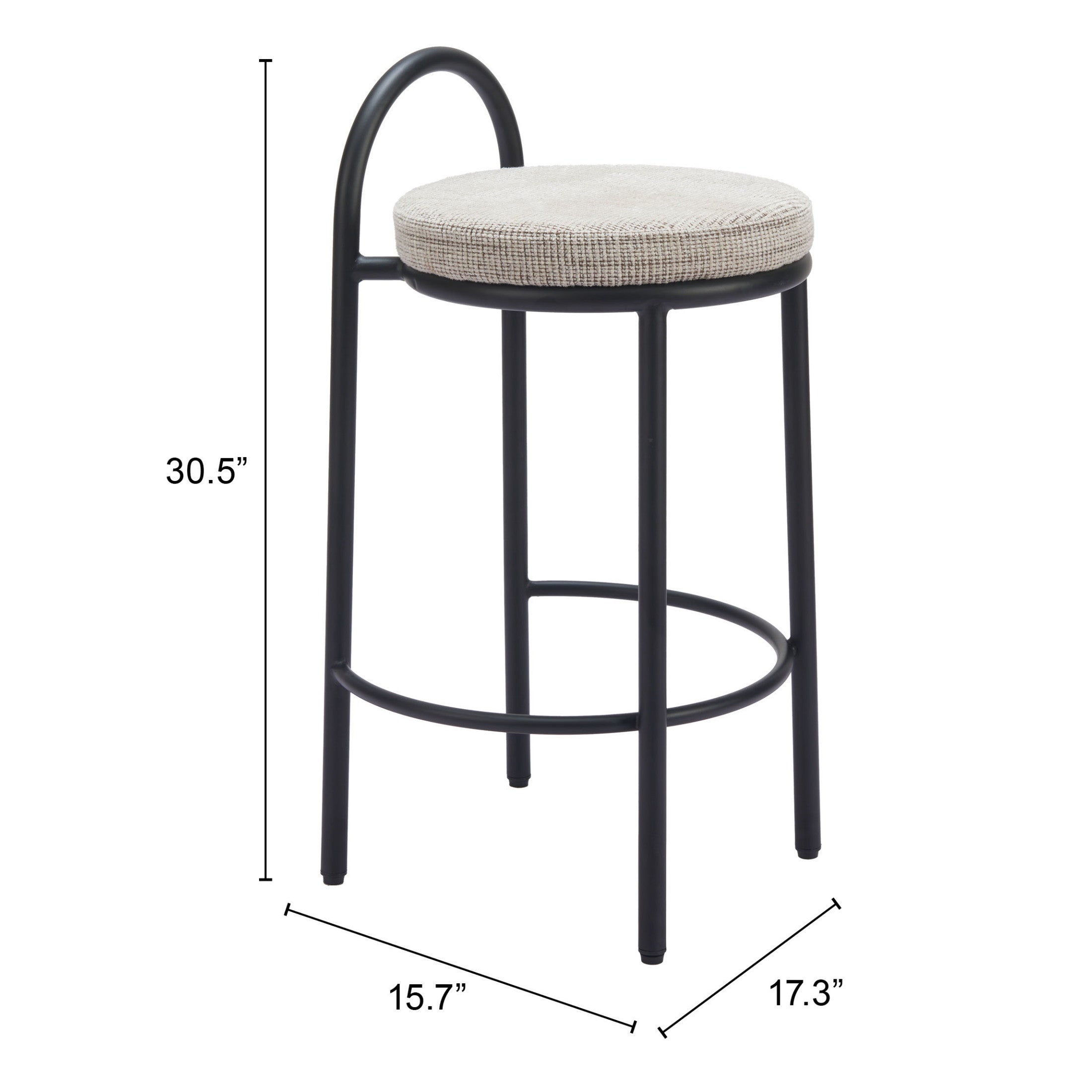 Sisal Counter Stool (Set of 2) Beige Tweed