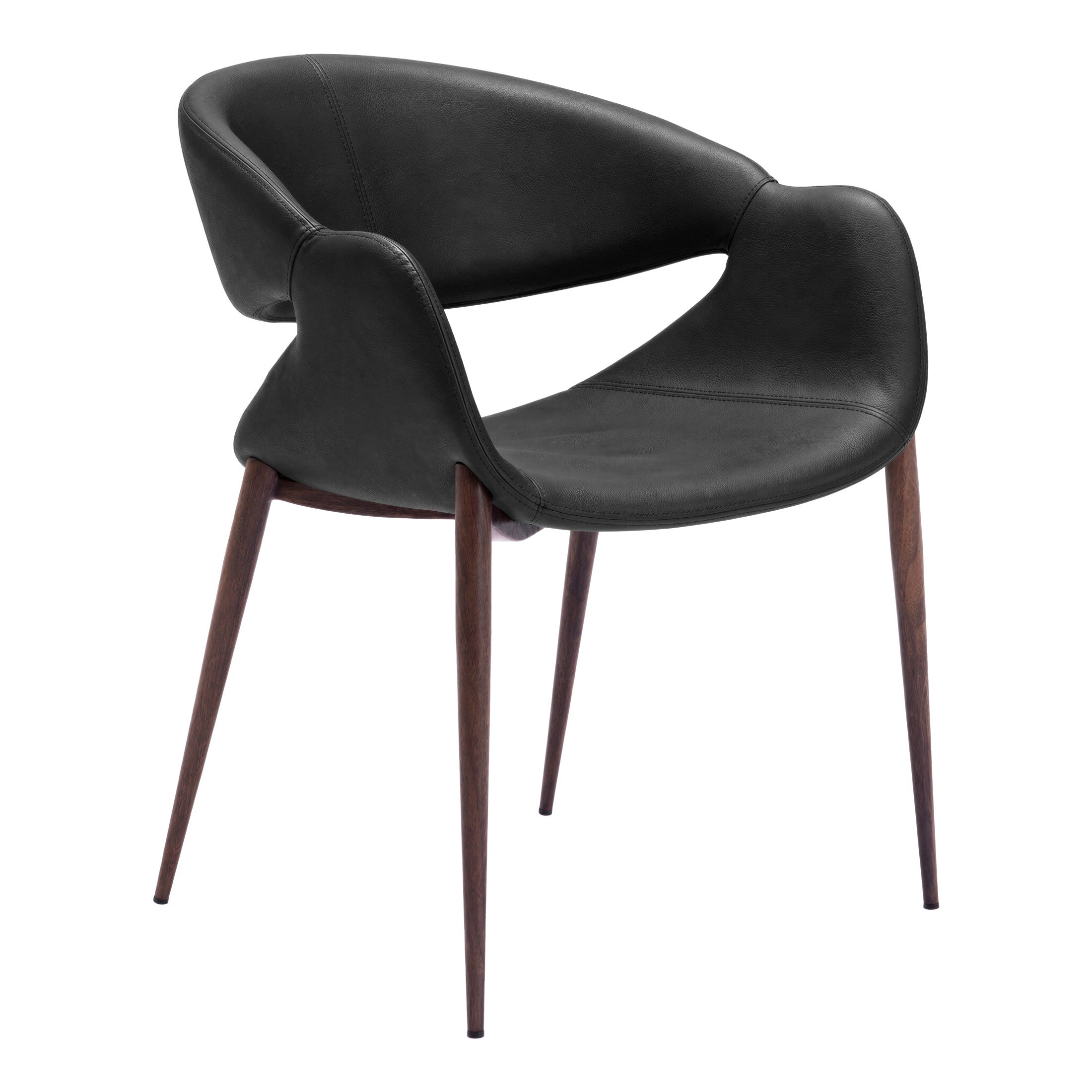 Limay Dining Chair (Set of 2) Black & Walnut