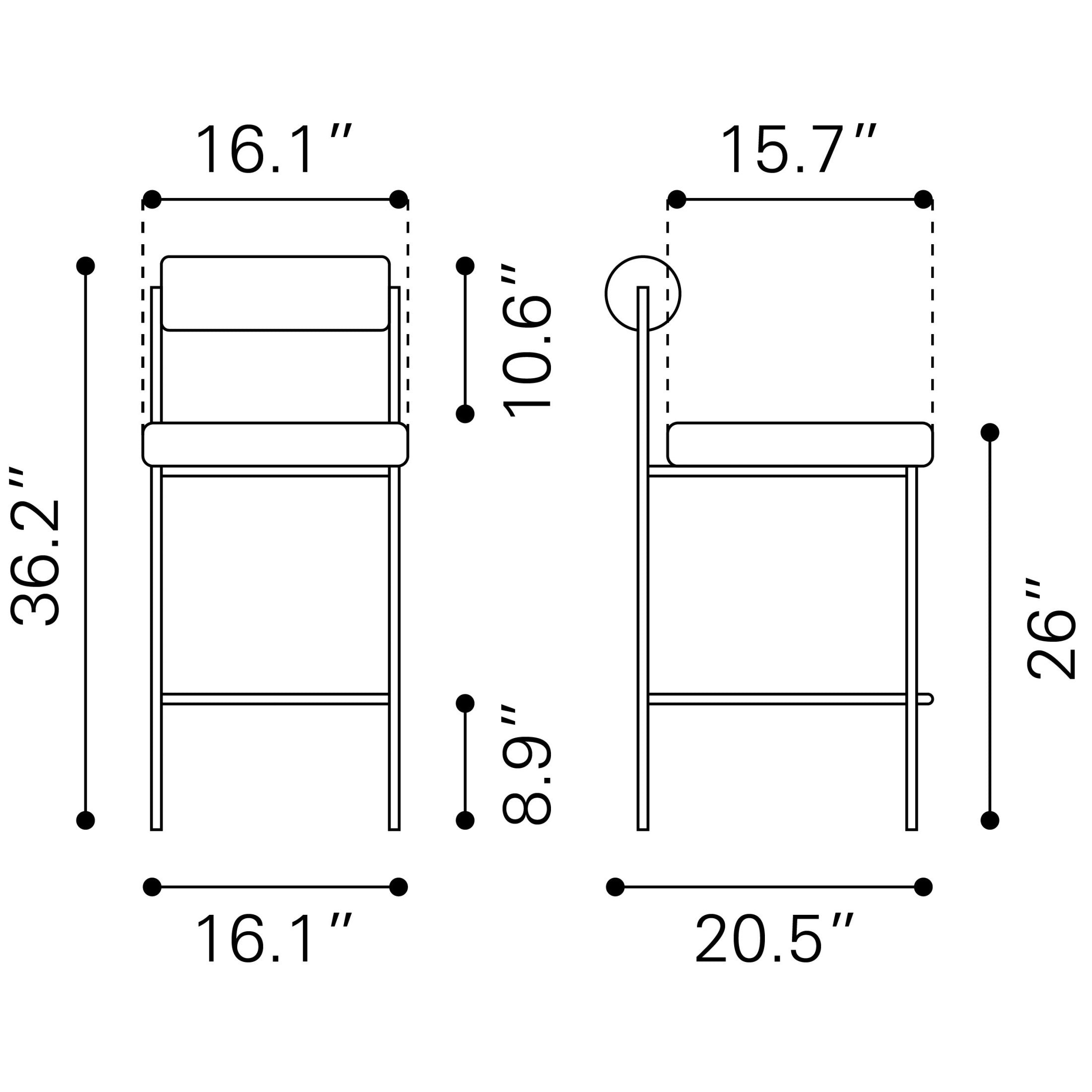 Livorno Counter Stool (Set of 2) Ivory