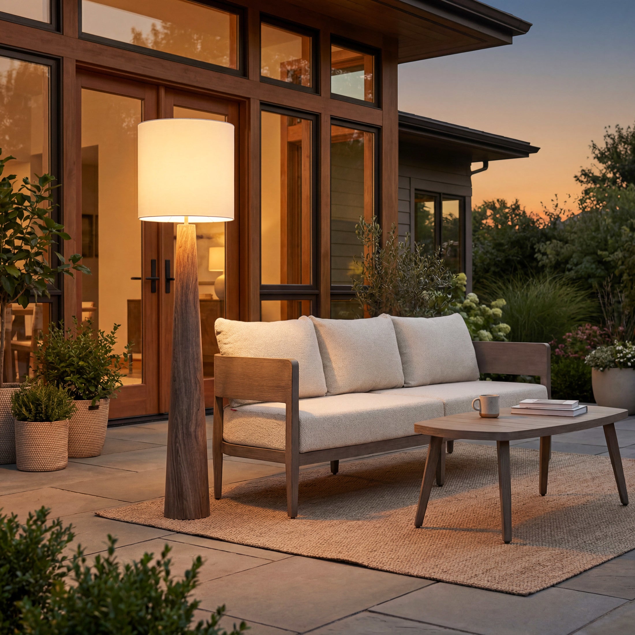 Woonari Solar Floor Lamp Brown